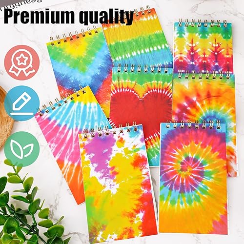 Miniatura 3 de Koogel 32 mini cuadernos en espiral, cuadernos de bolsillo de 3 x 5 pulgadas, teñido anudado, bloc de notas a rayas para escuela, mujeres, viajes,