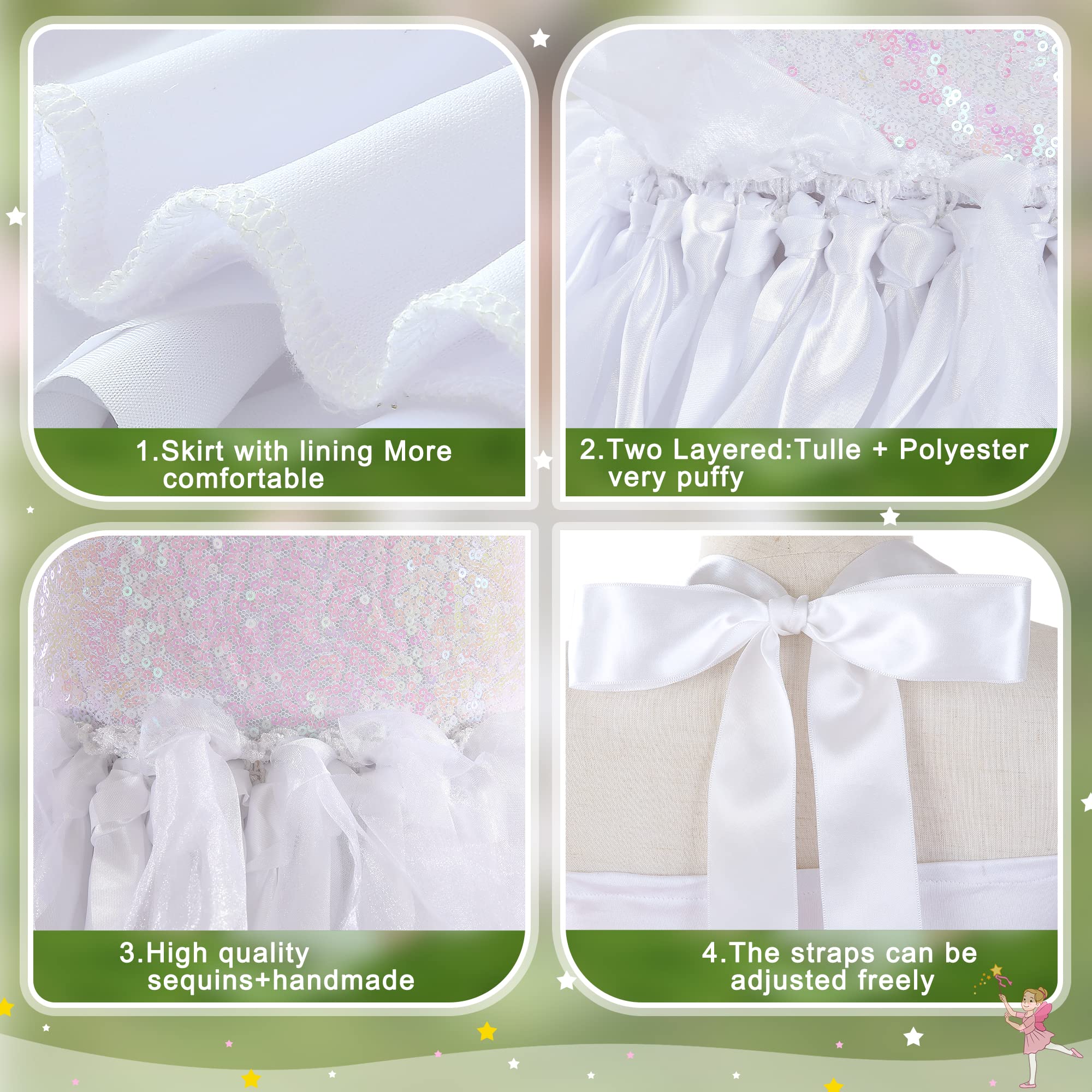 Suppromo Vestido de tutú para niñas con lentejuelas brillantes, de tul, princesa, fiesta de cumpleaños, graduación, vestido de baile