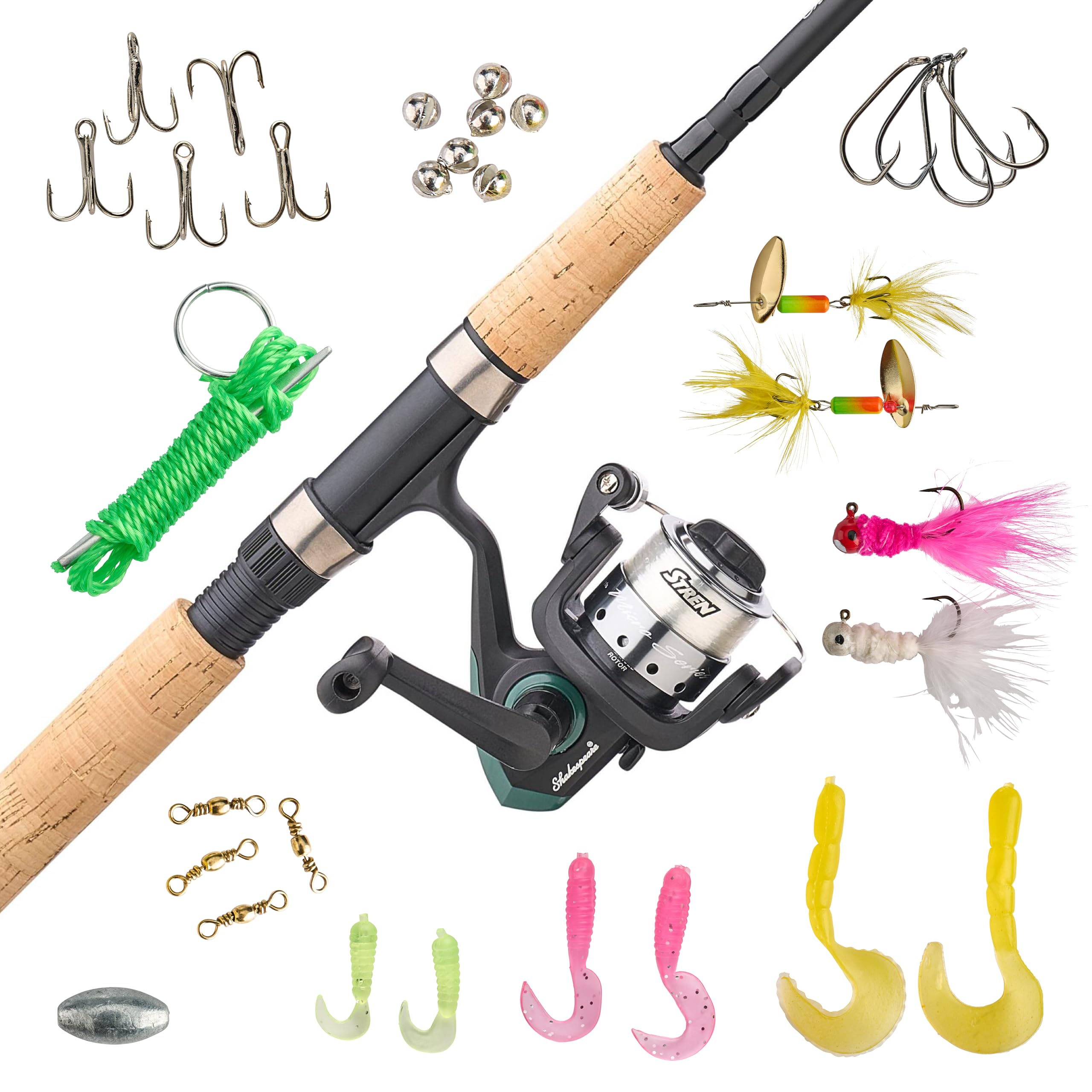 shakespeare micro series spinning reel and fishing rod combo