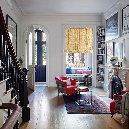 Miniatura 5 de Persianas de bambú para ventanas, persianas enrollables romanas para exteriores, filtro de luz, pantalla de privacidad fácil de instalar