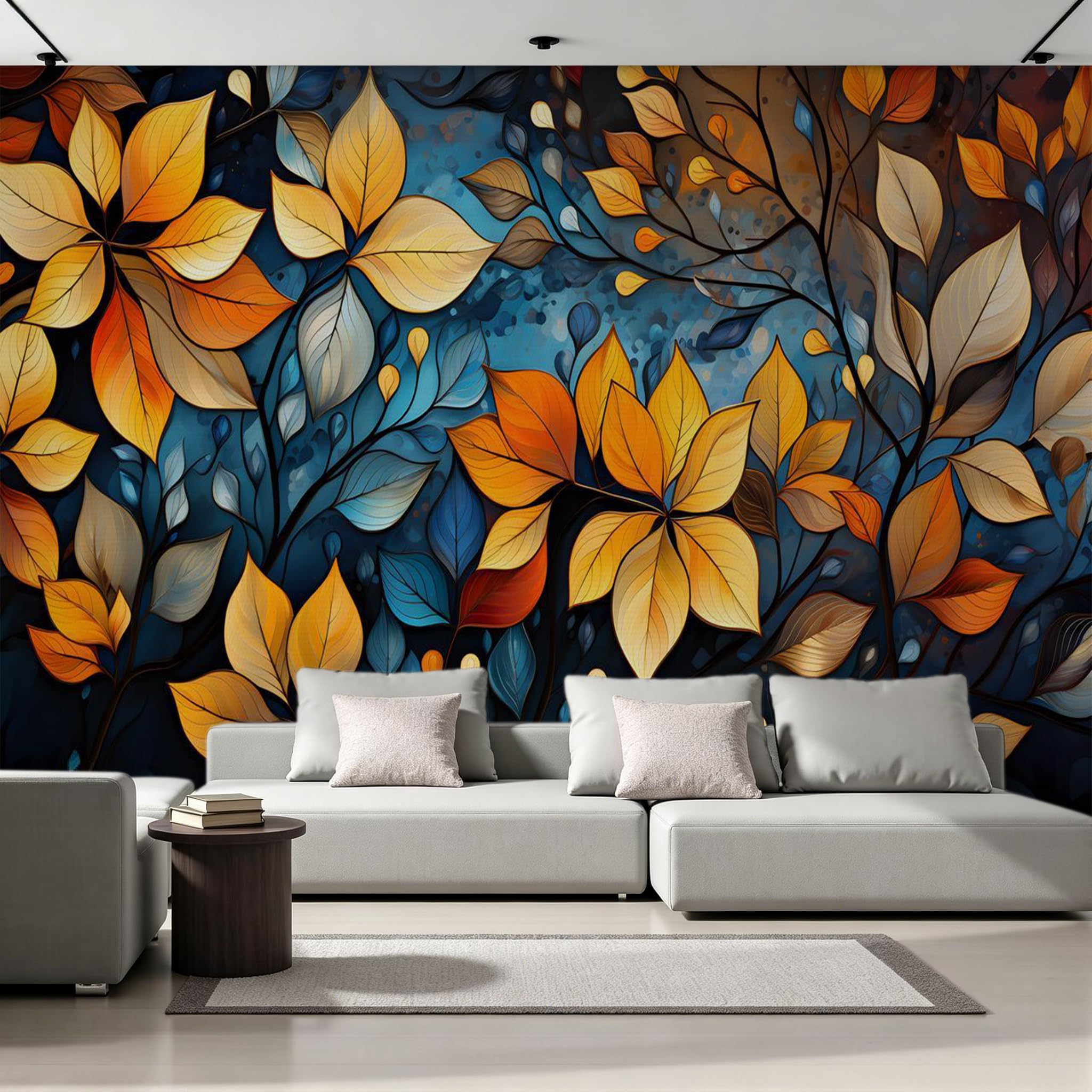 Carta da parati effetto 3D Astratto Floreale 350 x 256 cm Murale Non Tessuto Colorato Retrò Artistico Fotomurale Stampa HD Moderna Poster Per Soggiorno E Camera Da Letto Design 2M1203