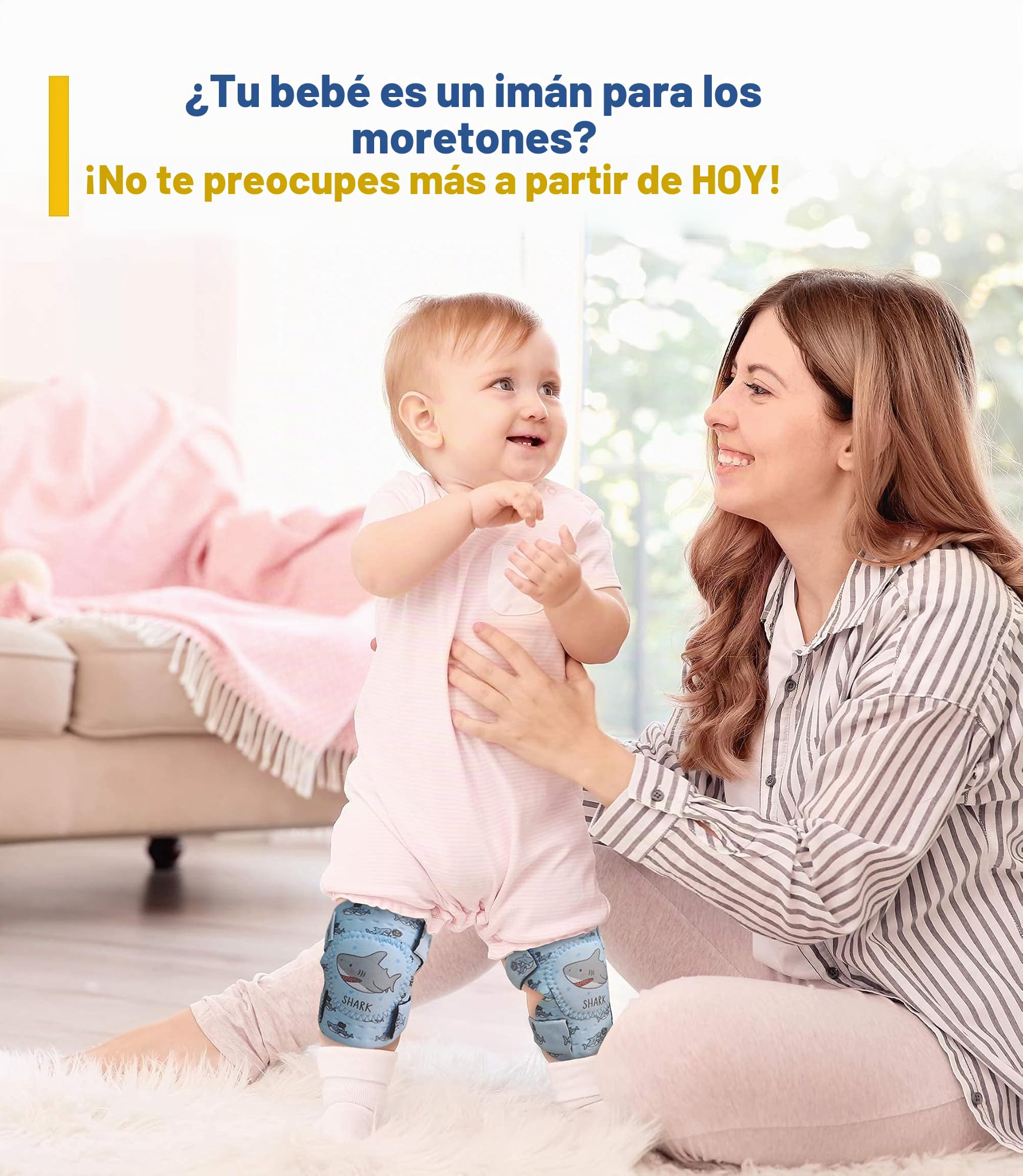 Simply Kids Rodilleras Bebé Gateo (2 Pares) I Bebe Gatear Verano Antideslizantes para Niña Chico Niño