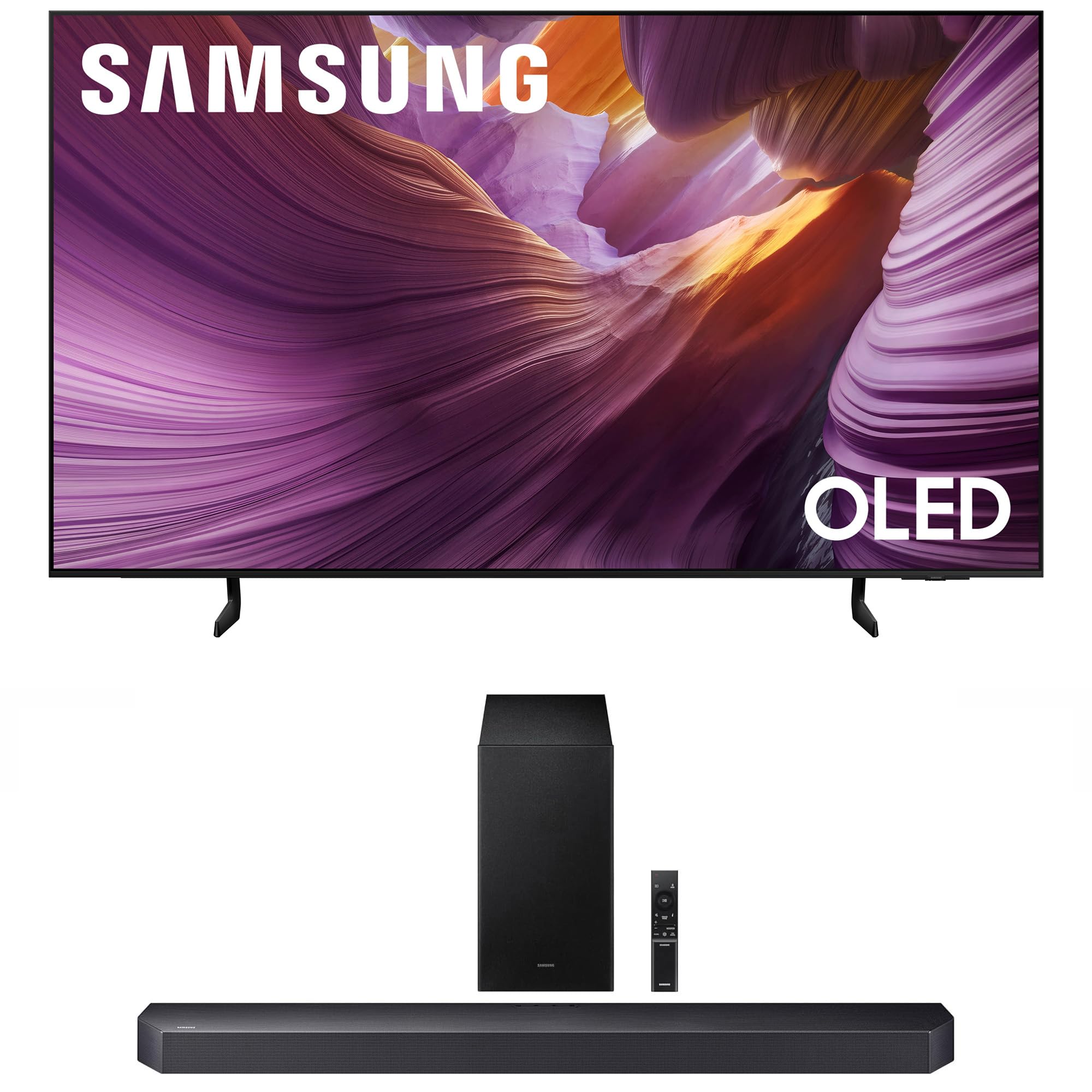 Samsung QN83S85FAEXZA 83 Inch OLED HDR 4K Smart TV with a HW-Q600F Q Series Soundbar 3.1.2 Ch Sound and Subwoofer (2025)