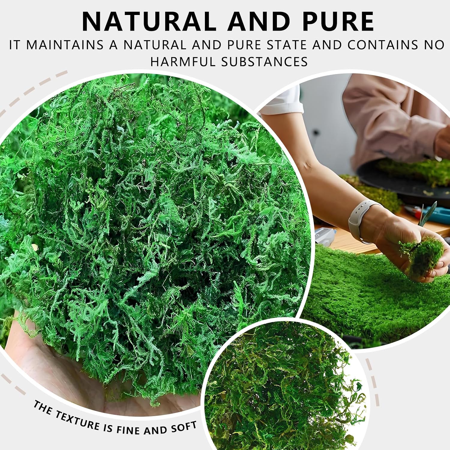 Fake Moss, Artificial Moss, Mosses for Crafts, Mosses for Plants Indoor for Table Centerpieces Decor, Fairy Garden, Floral Wedding (8 OZ, Fresh Green)