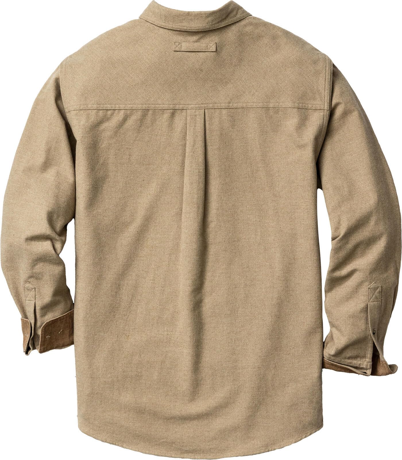 Legendary Whitetails Camisa de Franela Buck Camp para Hombre, Manga Larga, con Botones, Estilo Casual, puños de Pana, Color Arena Jaspeado, Talla L, Arena Jaspeada, L