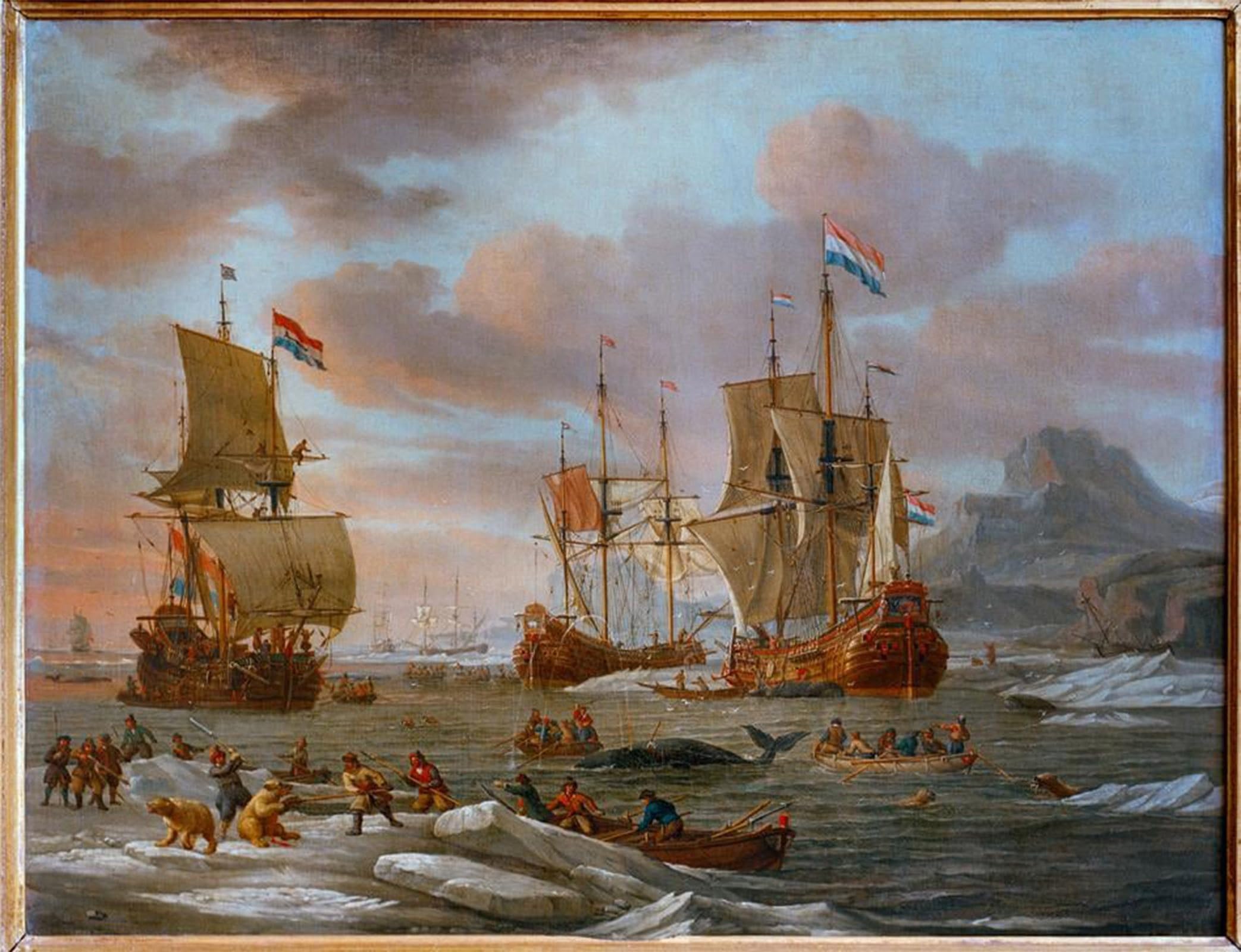 POSTERIIk Vintage Art Print Images Pictures Print Dutch Fledglings Whaling by Abraham Storck Modern Colour Posters for Office Home Decor 60x90cm