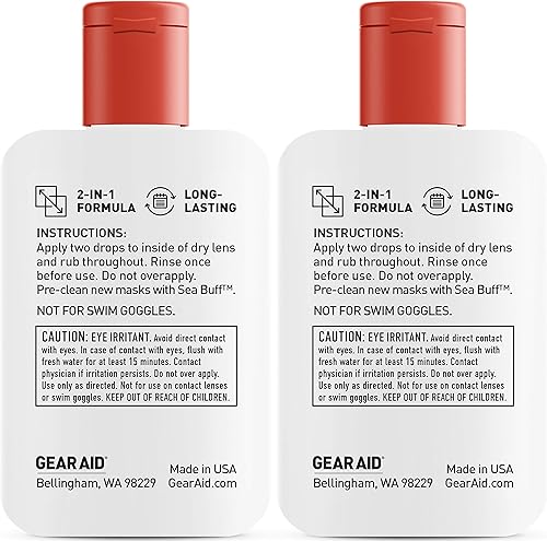 Miniatura 3 de GEAR AID Gotas de mar y oro marino antivaho para máscaras de buceo (paquete de 2)