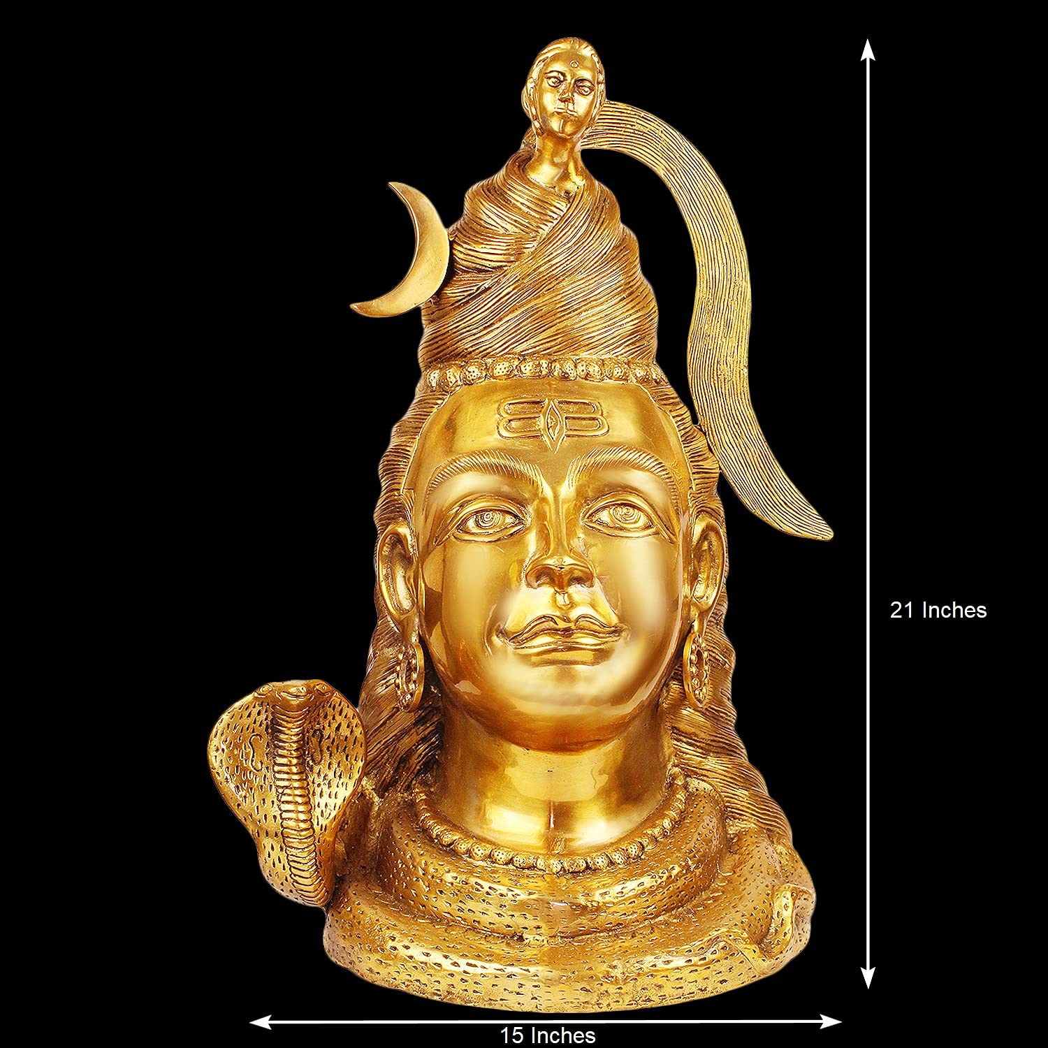 Amazon.co.jp: ARTVARKO シヴァ神の顔の頭 大きな真鍮 Sheshnaag Murti