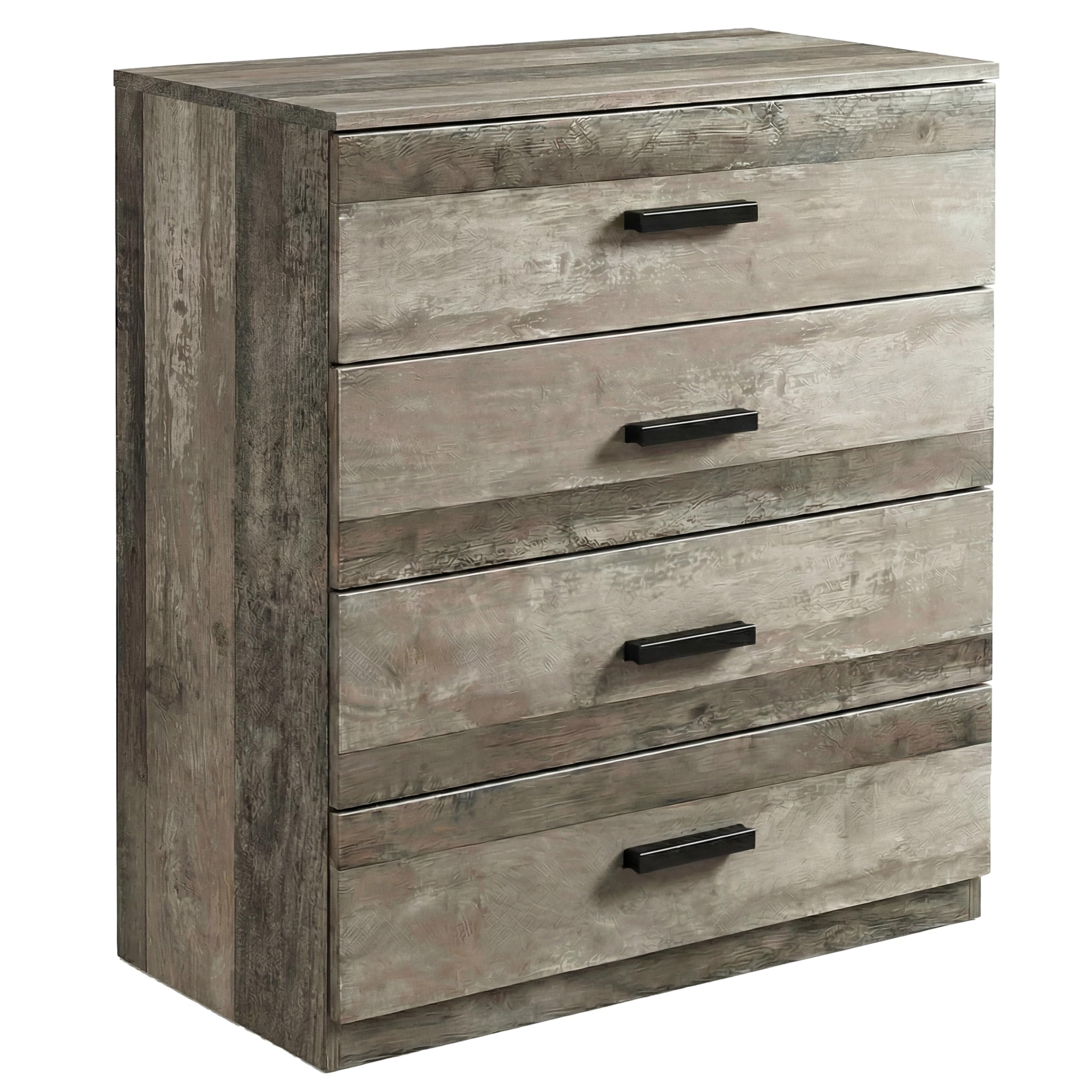 Blisswood 4 Drawer Chest of Drawers, Modern Bedroom Storage Cabinet with Smooth Metal Runners, Wooden Dresser for Bedroom, Living Room & Hallway, 70W x 40D x 80H cm (Ash Grey)