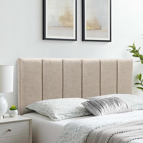 Miniatura 7 de HAOBO Home Cabecera tapizada plegable tamaño King con paneles de lino con ajustes de altura