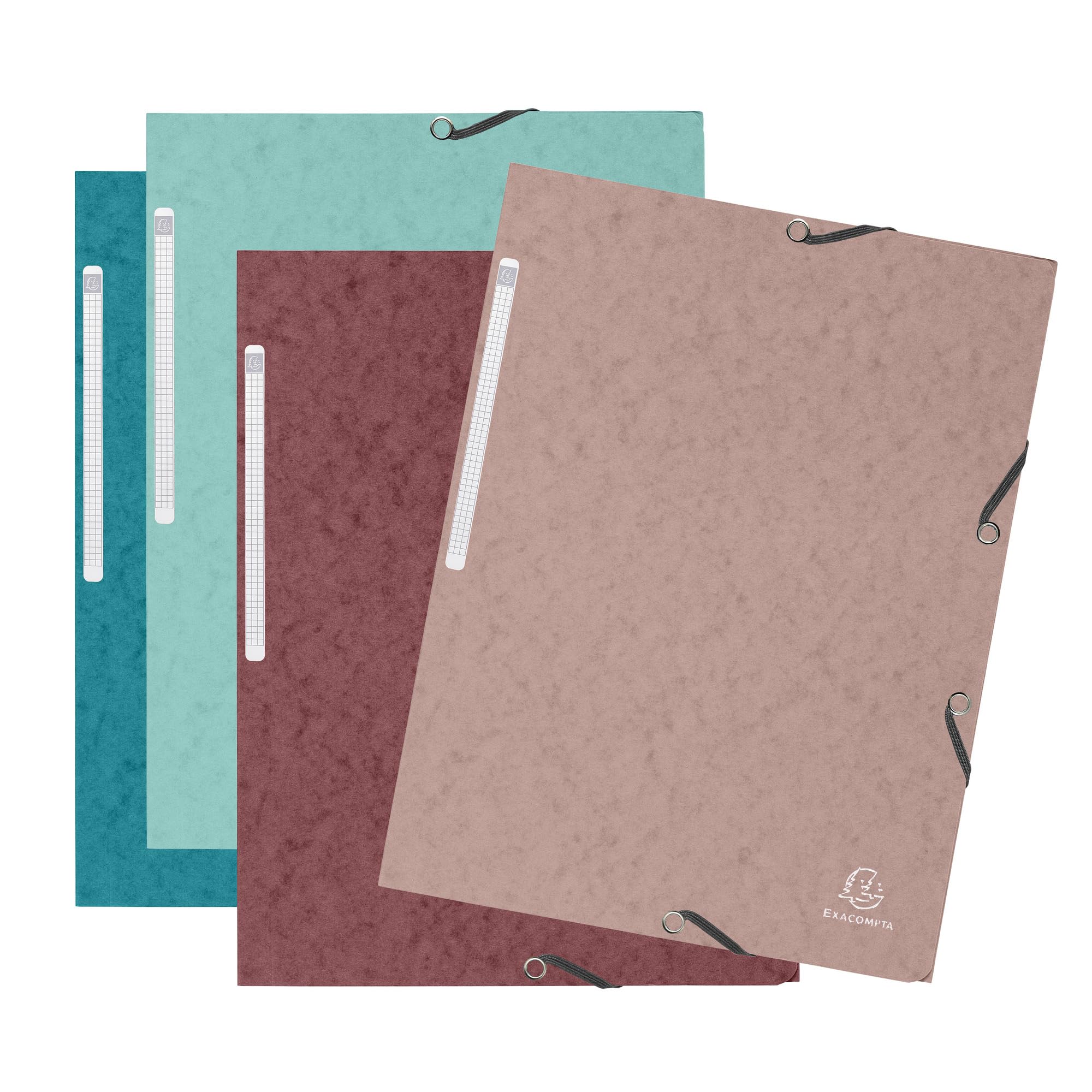 Exacompta Skandi Elasticated 3 Flap File A4 Assorted (Pack 4)