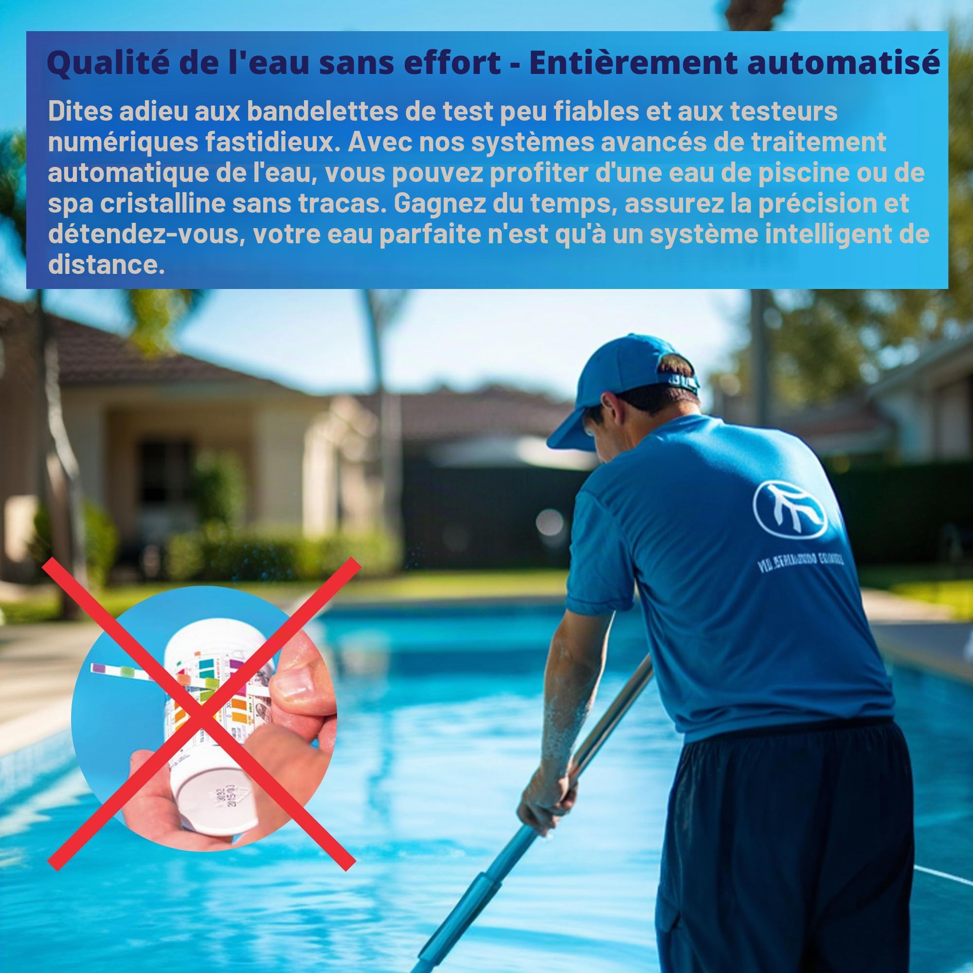 Chlore – Traitement Automatique de l’Eau avec système de Dosage de Chlore et de pH pour Spa et Piscine Jusqu’à 150 m³ (Interrupteur de débit)