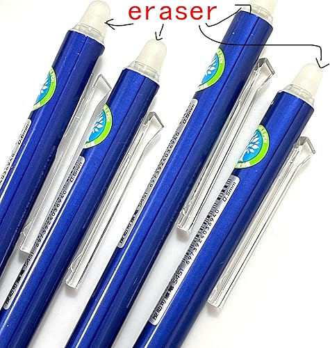 Miniatura 2 de sencoo Paquete de 5 bolígrafos de gel retráctiles y borrables de tinta azul para estudiantes, papelería, oficina, premios escolares, bolígrafos de