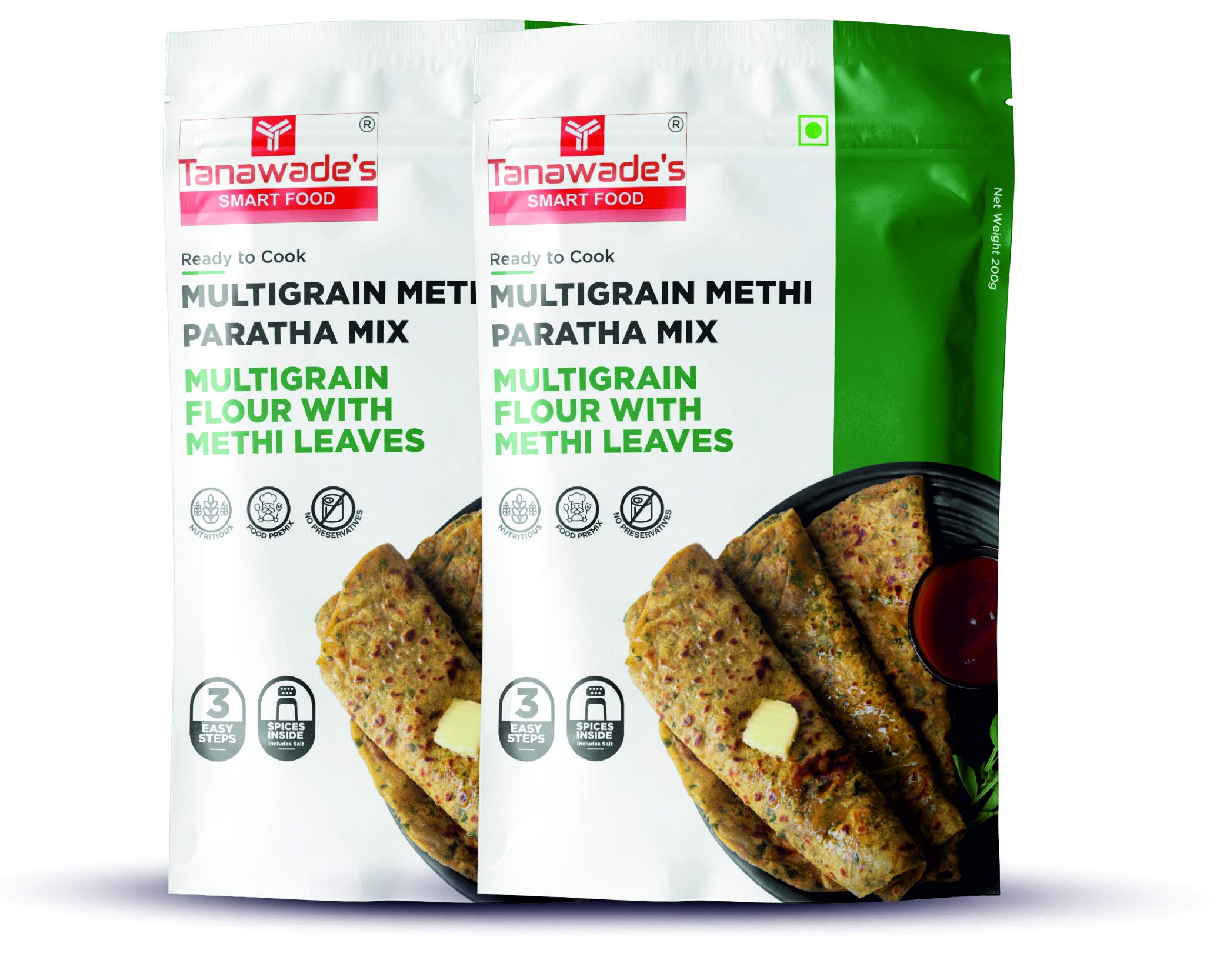 Tanawades Smart Food Instant Multigrain Methi Paratha Mix, Ready to Cook, Home Food with Hand Picked Flavours, Pack of 2 (B014W4HEIA) Amazon Price History, Amazon Price Tracker
