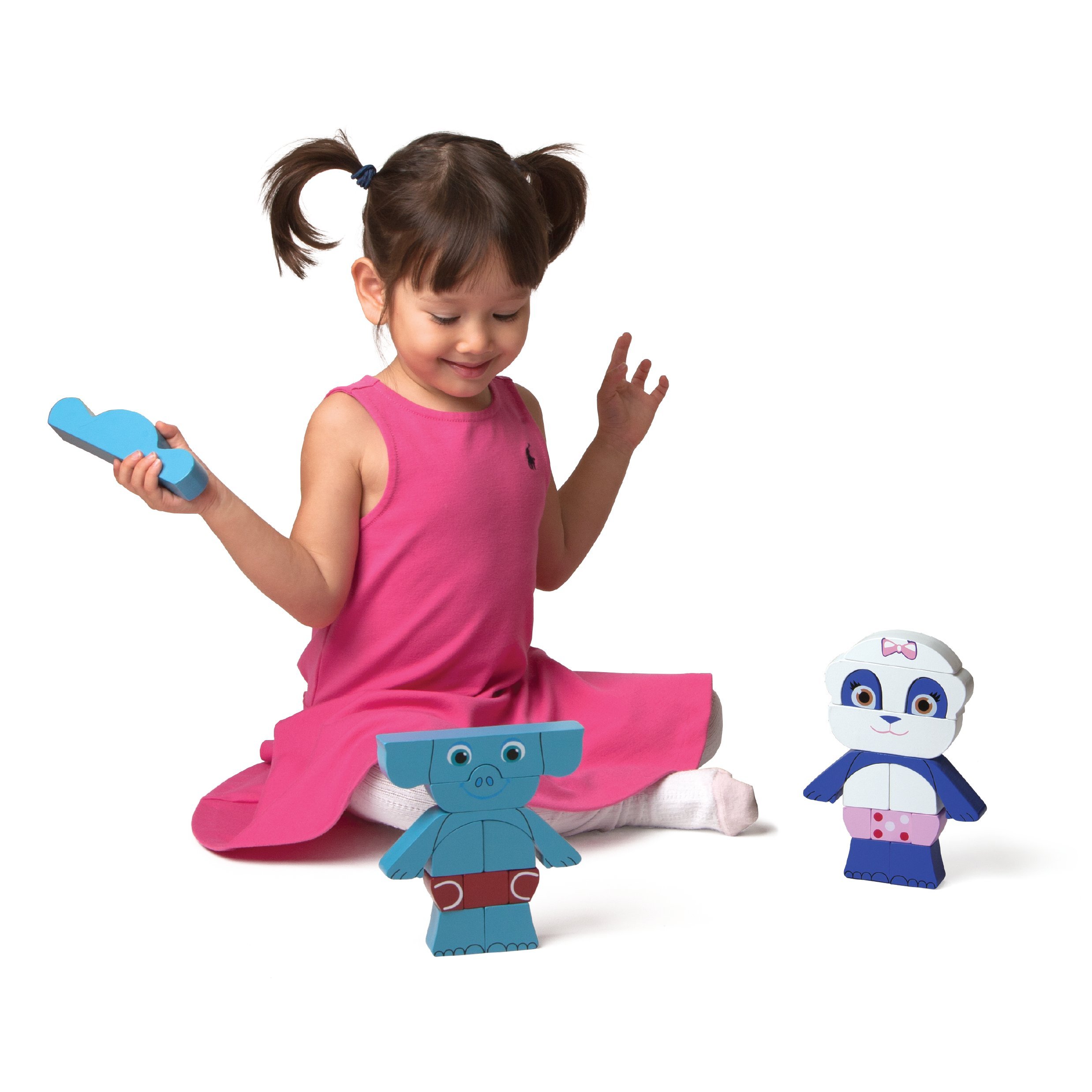 Word Party Bailey Stack And Play Block Puzzle 11 Wood Desertcart