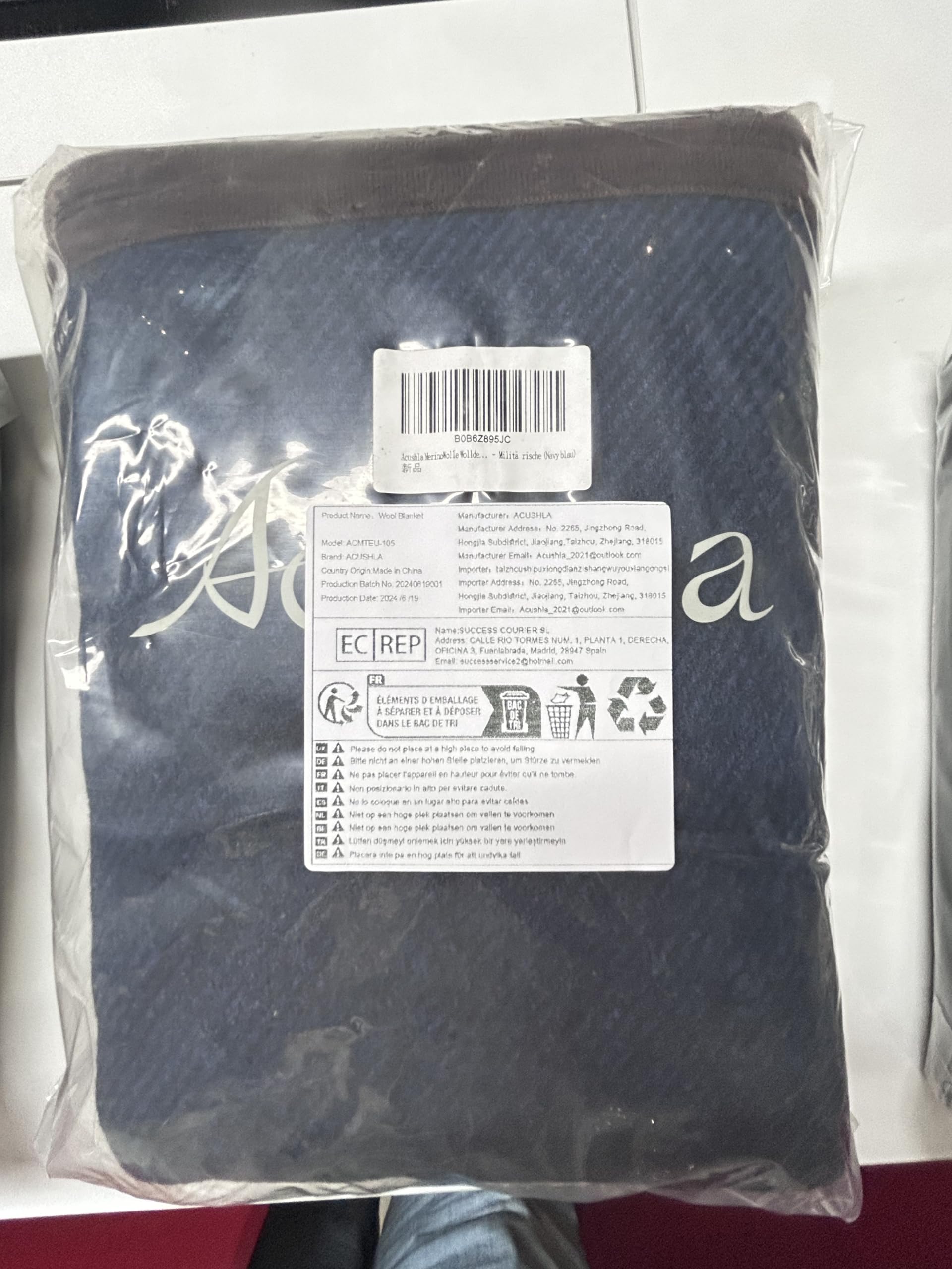 ACUSHLA - Manta de lana merino, suave, cálida, gruesa, lavable, grande