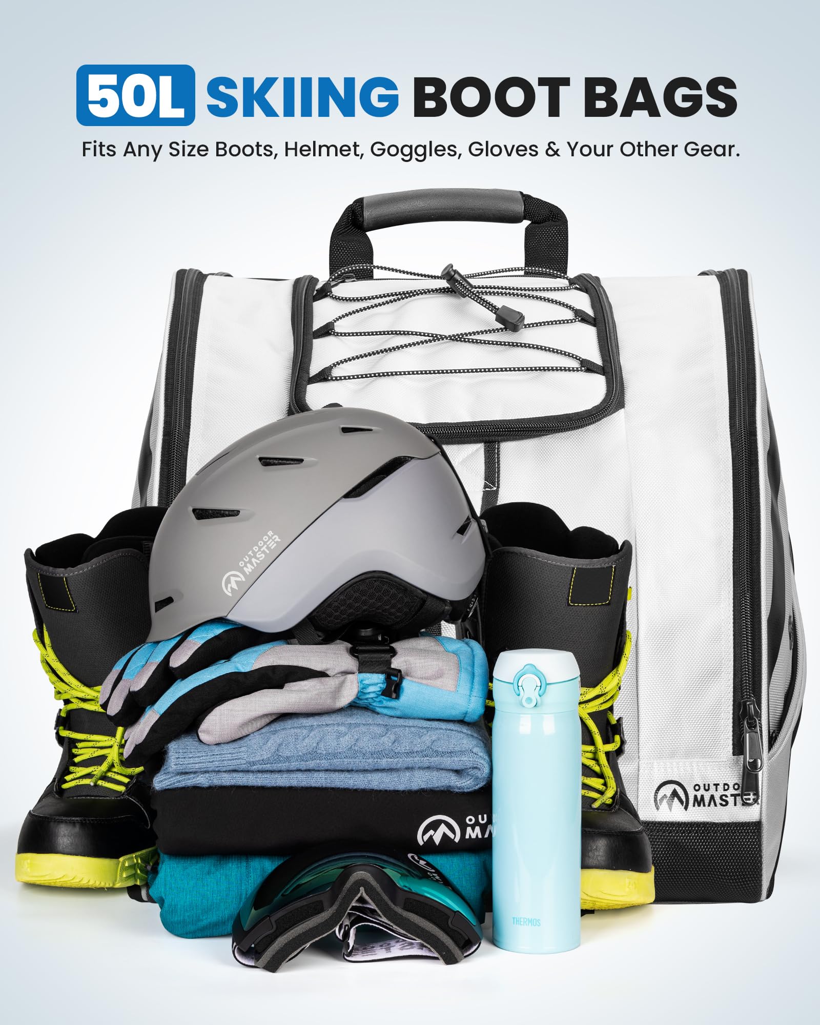 OutdoorMaster Bolsa para Botas 50 L Impermeable para Esquí y Snowboard