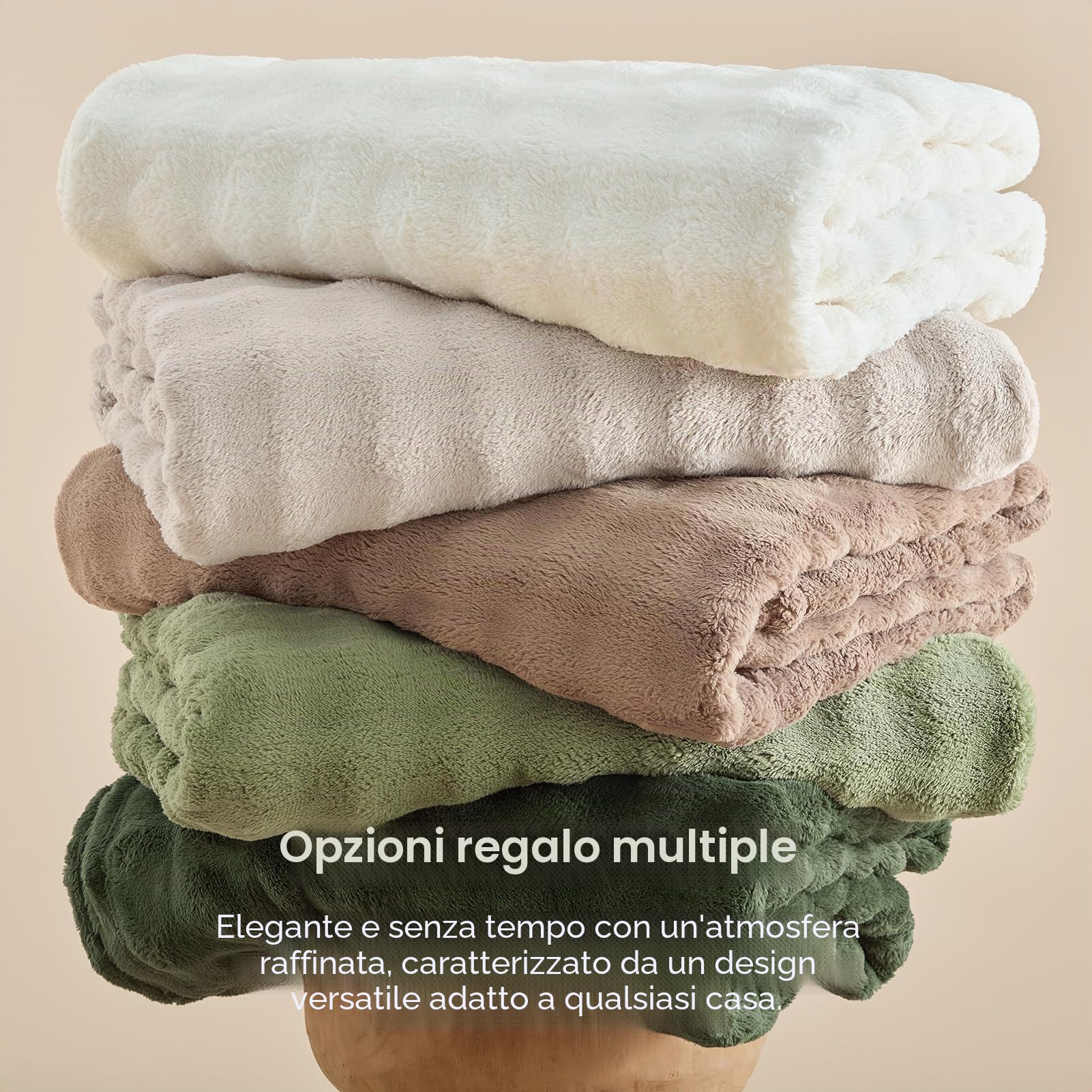 Topfinel Plaid Matrimoniale,Coperta Pile Termica Pelosa Morbida,Calda e Confortevole,OEKO-TEX,Coperta Matrimoniale Invernale,Adatta per Divano, Letto e Picnic,150 x 200 CM,Bianco