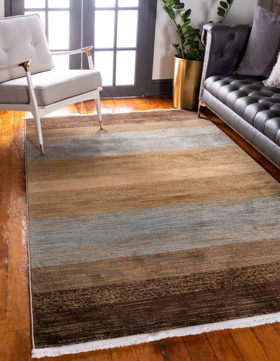 Unique Loom Fars Collection Area Rug - Manila (9' x 12' 2" Rectangle, Multi/ Light Brown)