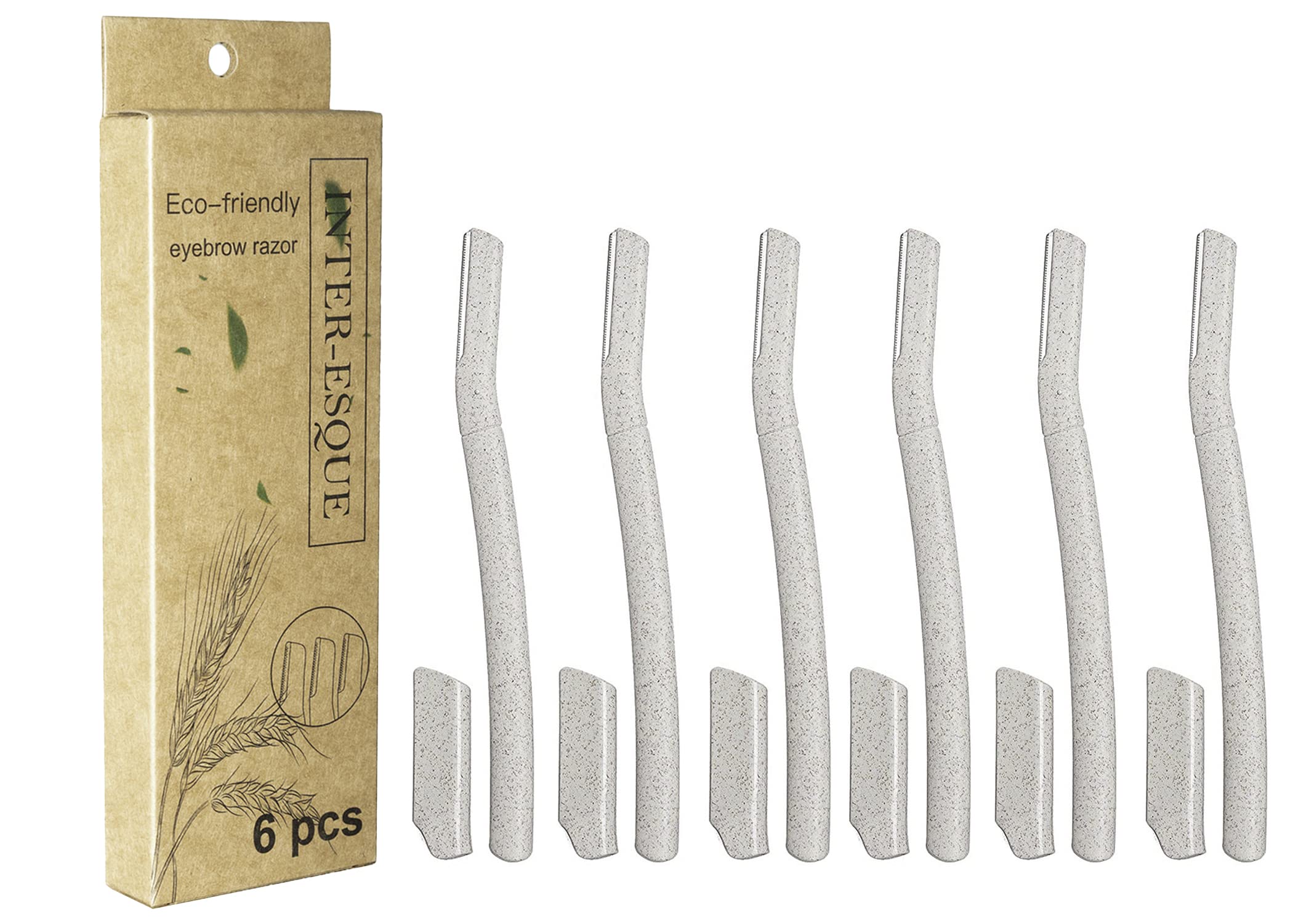 INTER-ESQUE Eyebrow Blade - Dermaplaning - Razor Blades Face - 6 Pieces (Large)