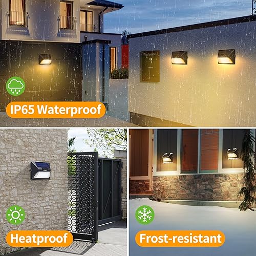 Miniatura 7 de intelamp Luces solares para cubierta con control remoto, impermeabilización IP65, luces LED solares RGB coloridas para jardín y cubierta, luces de