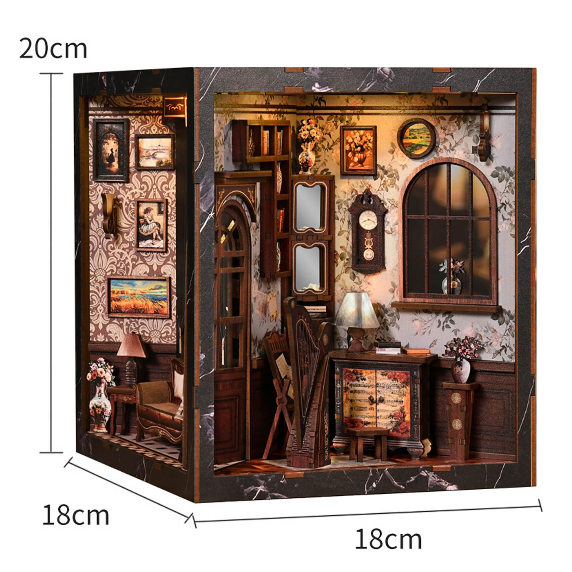 Book Nook Cube Nook Multidimensionnel – Diorama DIY à Construire 4 Univers – Décoration Bibliothèque Originale avec LED