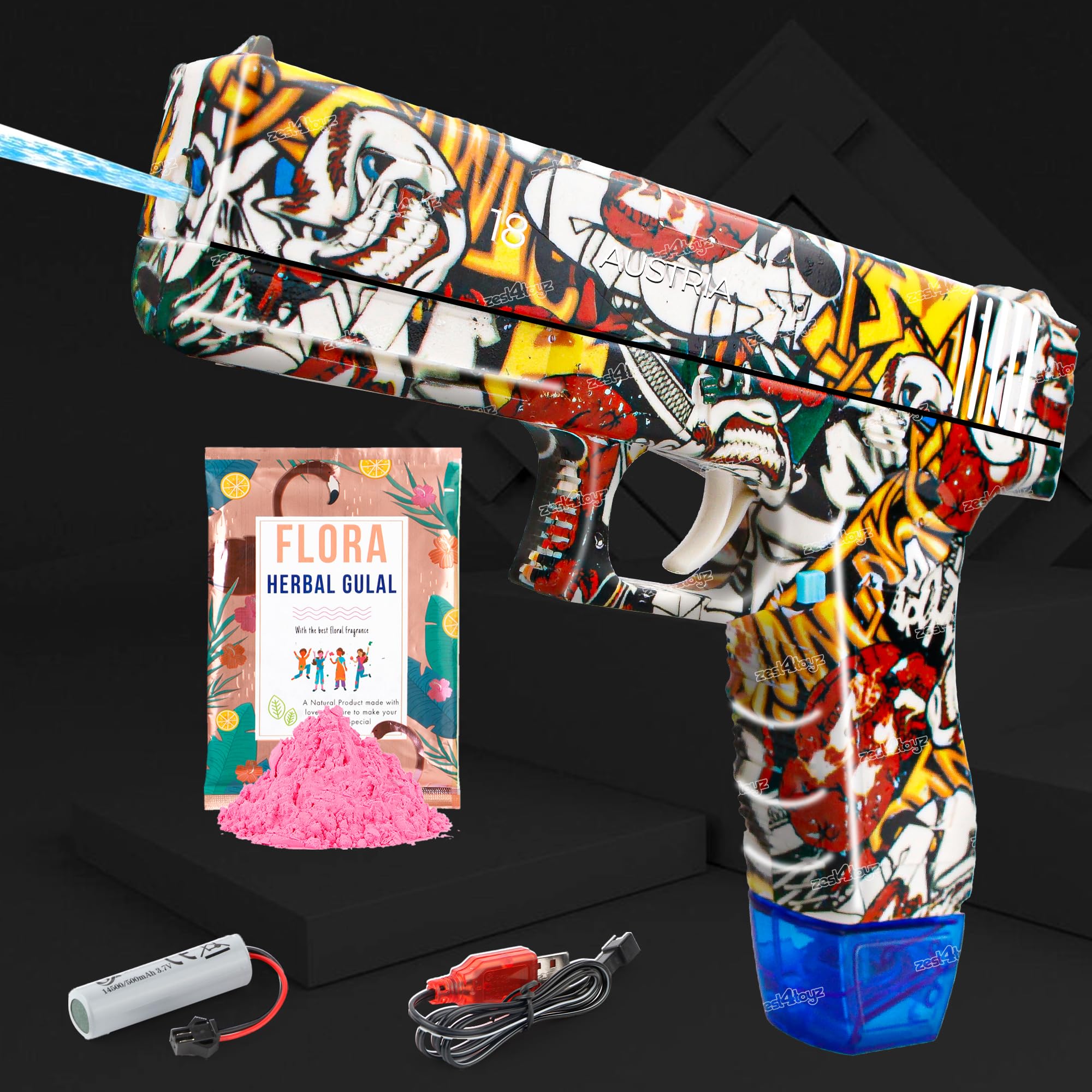 Zest 4 Toyz Holi Pichkari Electric Water Gun High Pressure Automatic Squirt Gun Toys with 1 PKT Herbal Gulal Summer Outdoor Toy for Kids Boys Girls Adults (Pack of 1) Random Color (B0CWPF5P7W) Amazon Price History, Amazon Price Tracker