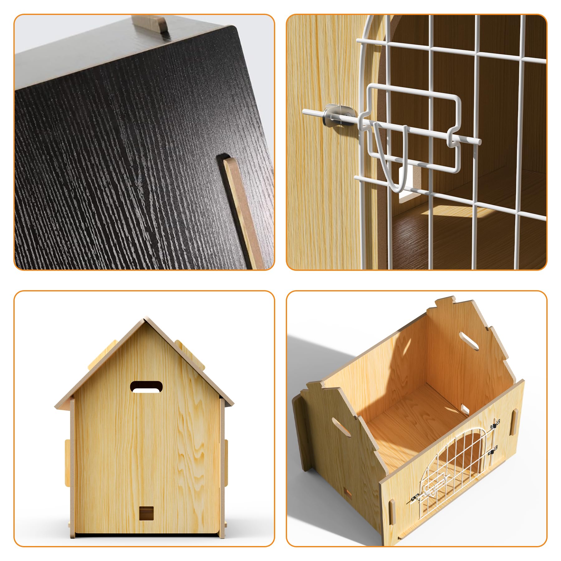 Kleine Hundehütte Holz Indoor Katzenhaus,XXL Hundehäuser Indoor Katzenhäuser Modern Innen Kleine Hundehütte mit Tür Innen Haustierhaus für kleine Hunde Warme Haustierhütte Hundehütte