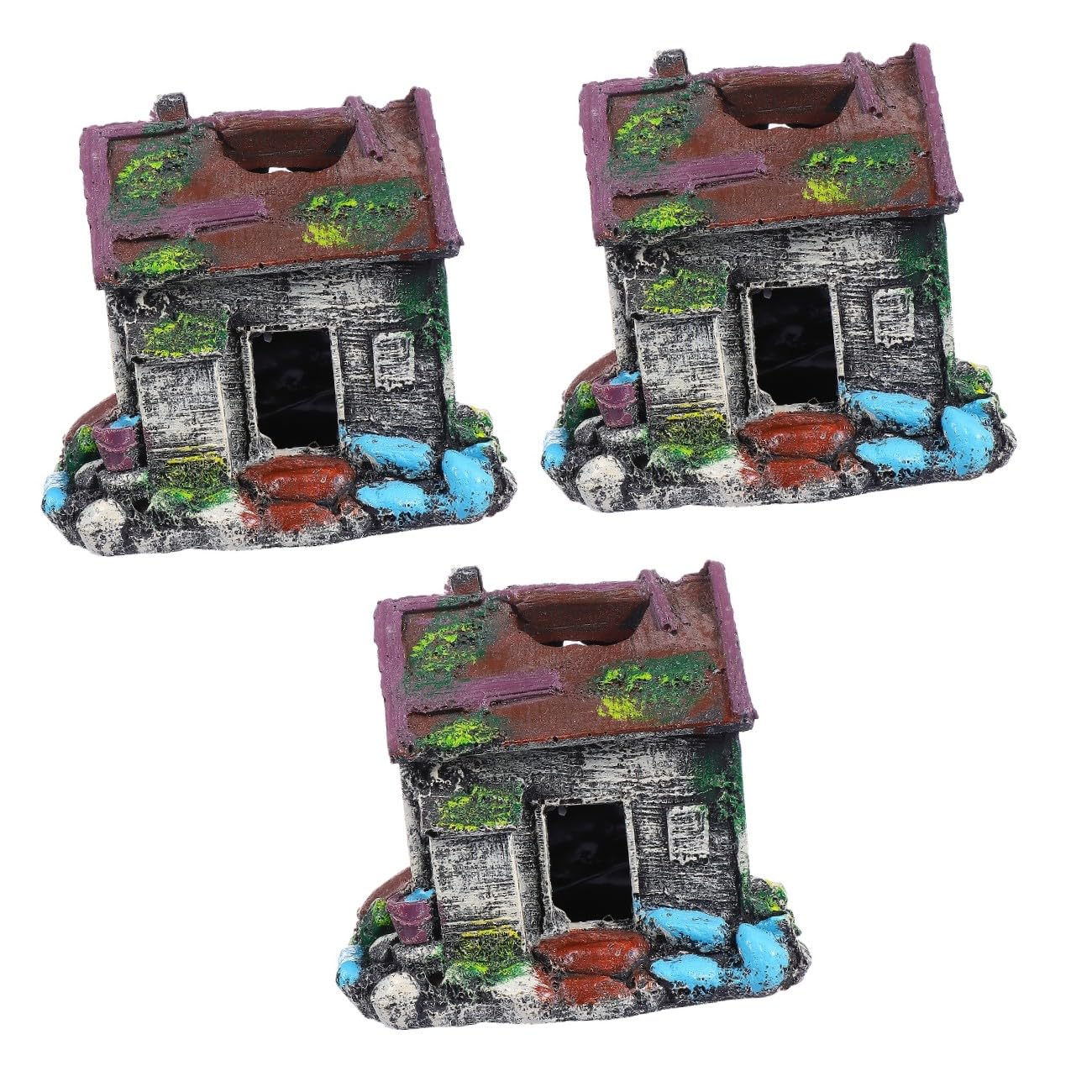 YARNOW 3 Pièces Décoration D'Aquarium Accessoires D'Aquarium Grottes Tortue Aquarium Paysage Ornement Aquarium Tube Aquarium Château Aquarium Air Aquarium Cachettes Piscine