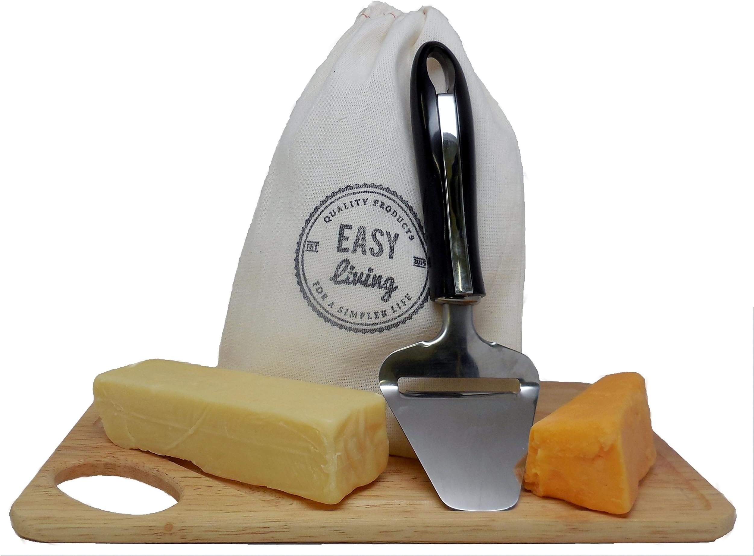 Cheese Slicer with Storage Bag, Hand-Held Cheese Plane Slicer, Stainless Steel Blade Slices Semi-Hard & Hard Cheeses thinly with ease, Enjoy your Cheese Slices!
