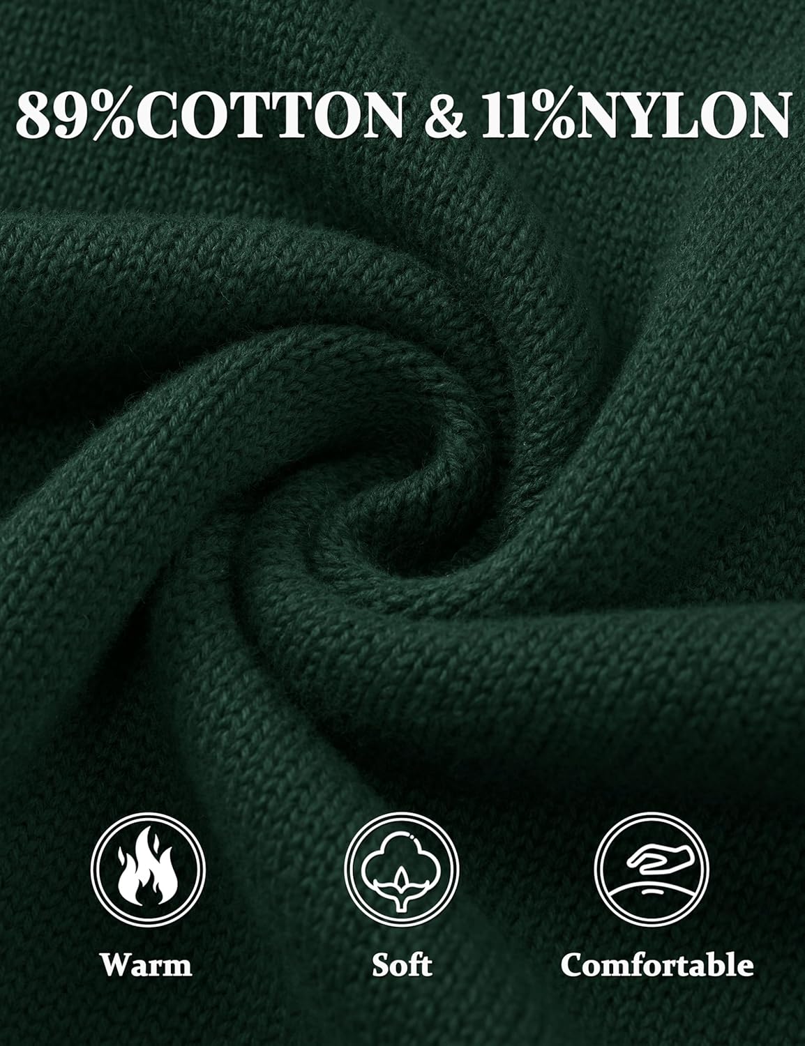 TACVASEN Men's 1/4 Zip Sweaters Cotton Casual Pullover Sweaters Knit Fall Winter Sweatshirts - Image 4