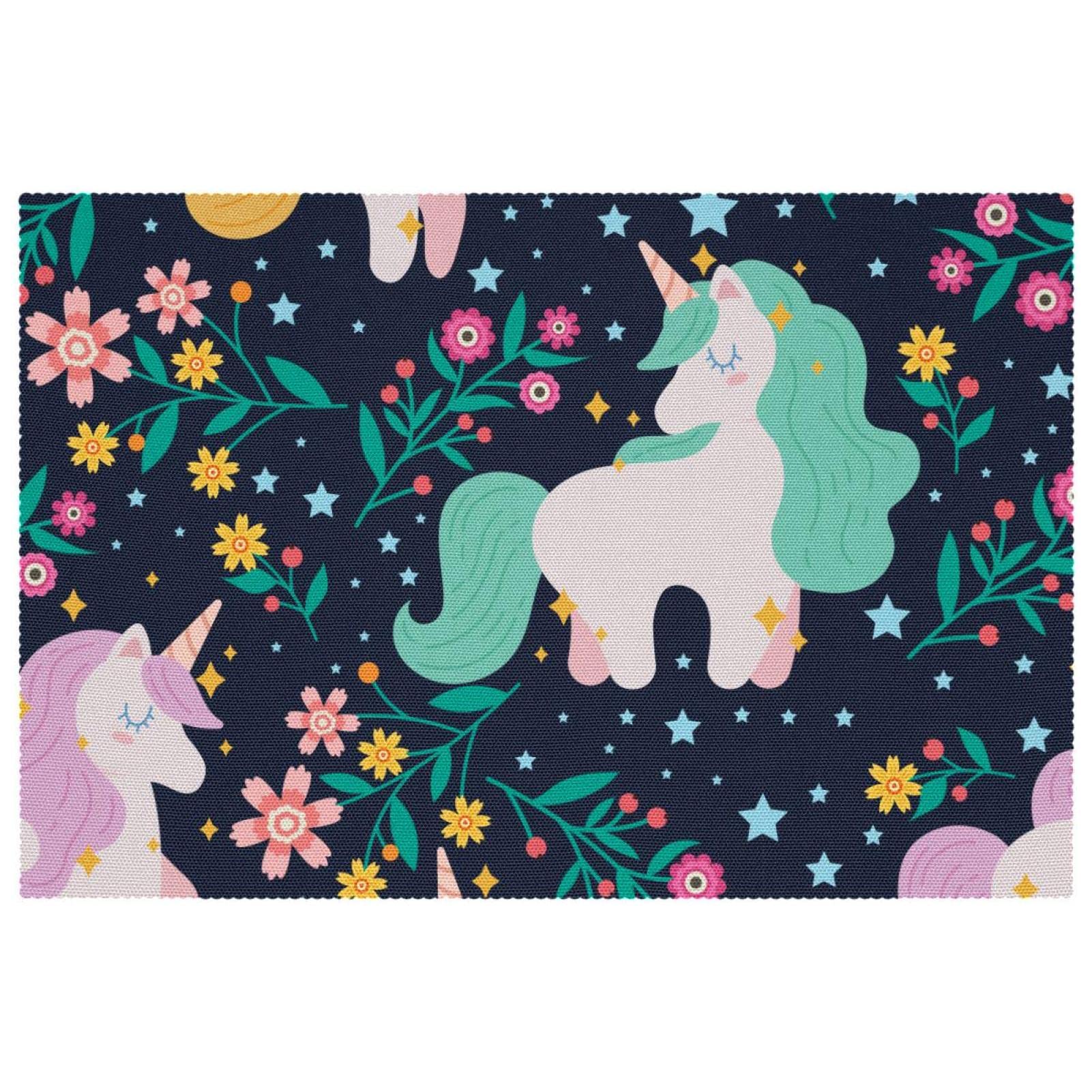 Sets de table licorne résistants à la chaleur et lavables en Oxford
