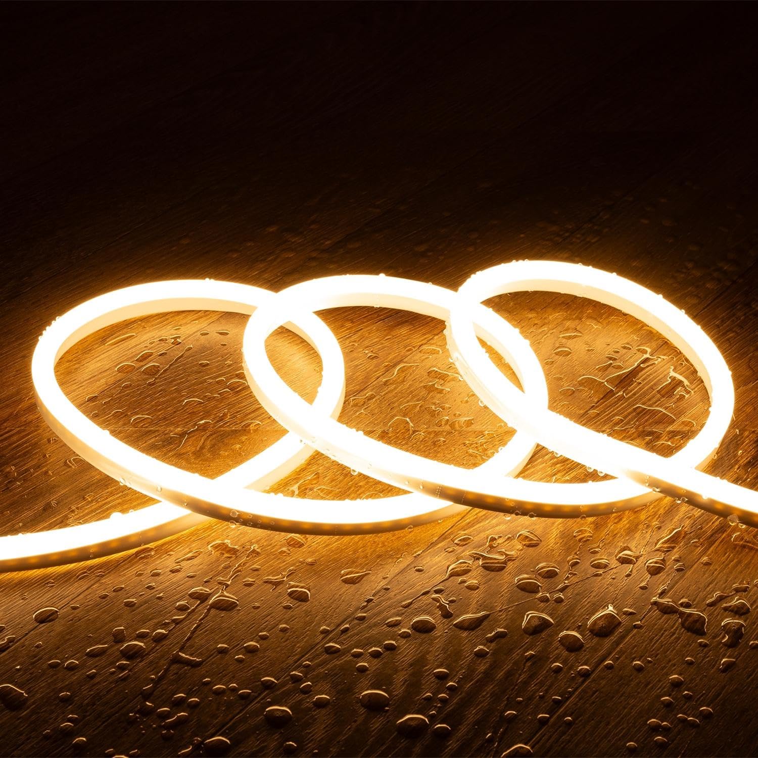 LEDKIA Bobina 50m Striscia LED Neon Regolabile 220V SFLEX8 8W/m IP65 Taglio