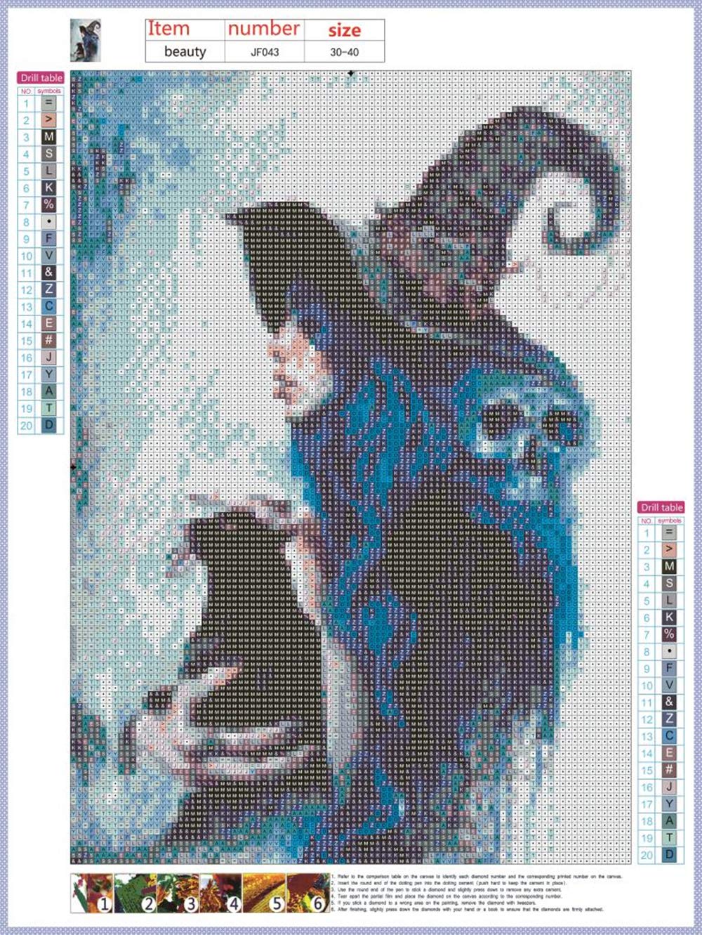 DCIDBEIM – Kit Diamond Painting Quadrato 5D – Mago Magico 30x40 Cm – Fai Da Te Per Adulti E Bambini
