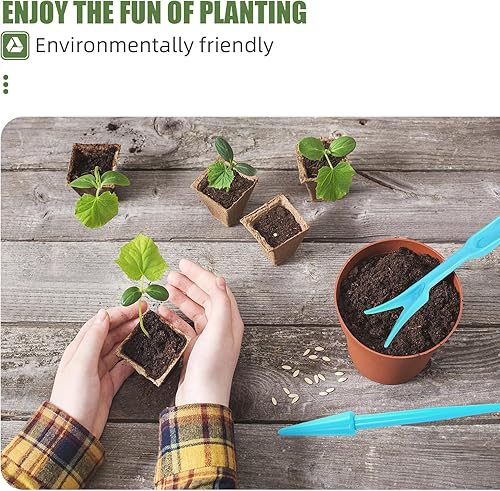 Miniatura 7 de Paquete de 20 macetas de turba, 240 celdas biodegradables para plantas de semillero, macetas de turba para plántulas, kit de inicio de semillas para