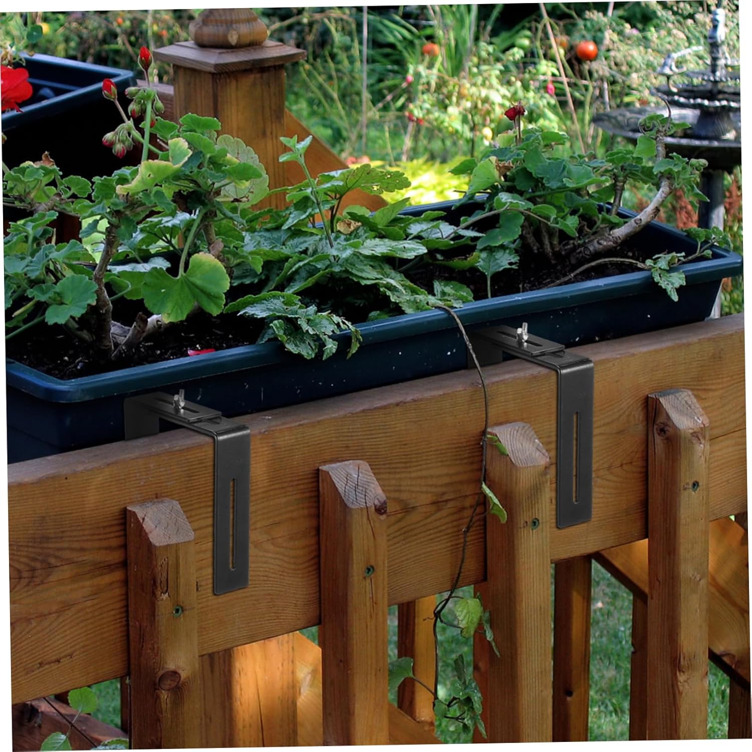 Outdoor Flower Pot Stand Flower Box Holder Bracket Iron Plant Hanger for Garden