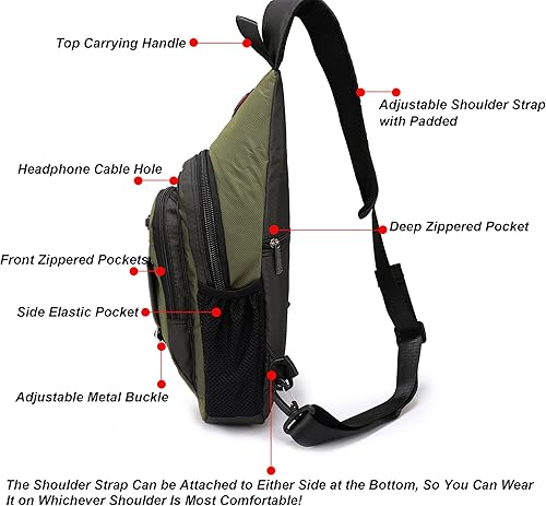 Miniatura 9 de Mochila Nicgid Sling bag crossbody bolsas para tablet ipad al aire libre, senderismo