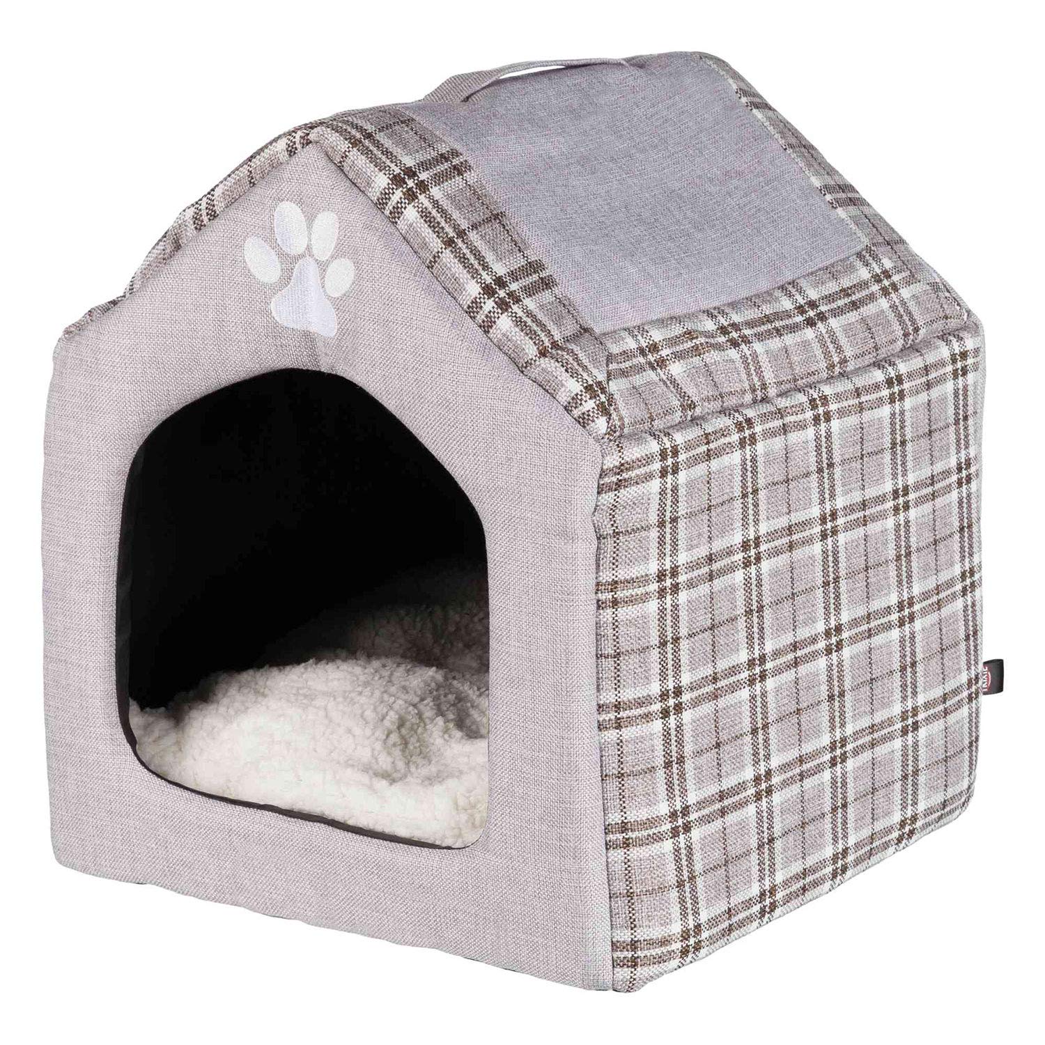 Trixie Grotte pour Chat Silas – Gris/crème – 40 × 45 × 40 cm