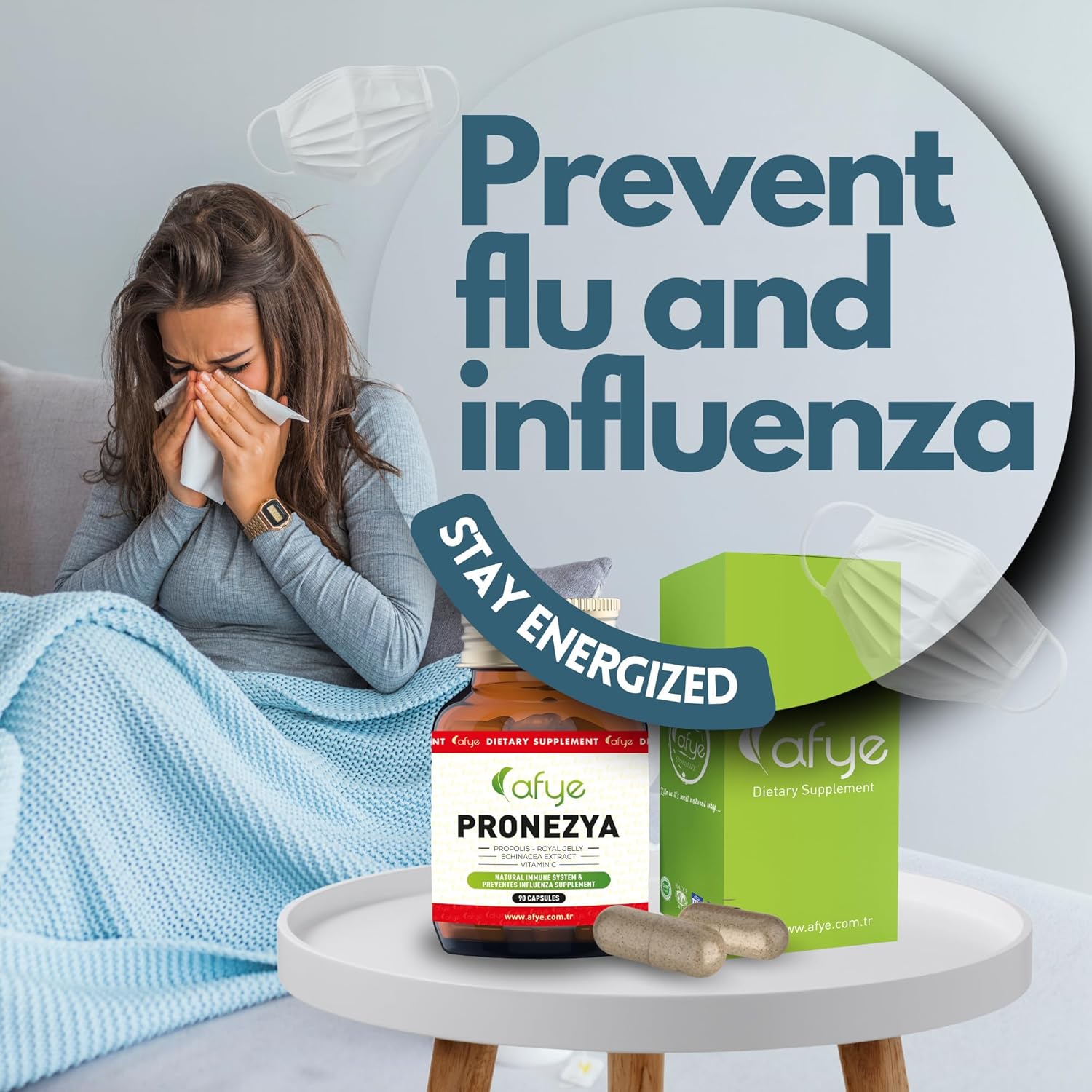 Immune System Support Supplement - Natural Blend of Propolis, Royal Jelly, Echinacea & Vitamin C - Enhances Health Plant-Based 90 Capsules (Pack of 1) - Image 6