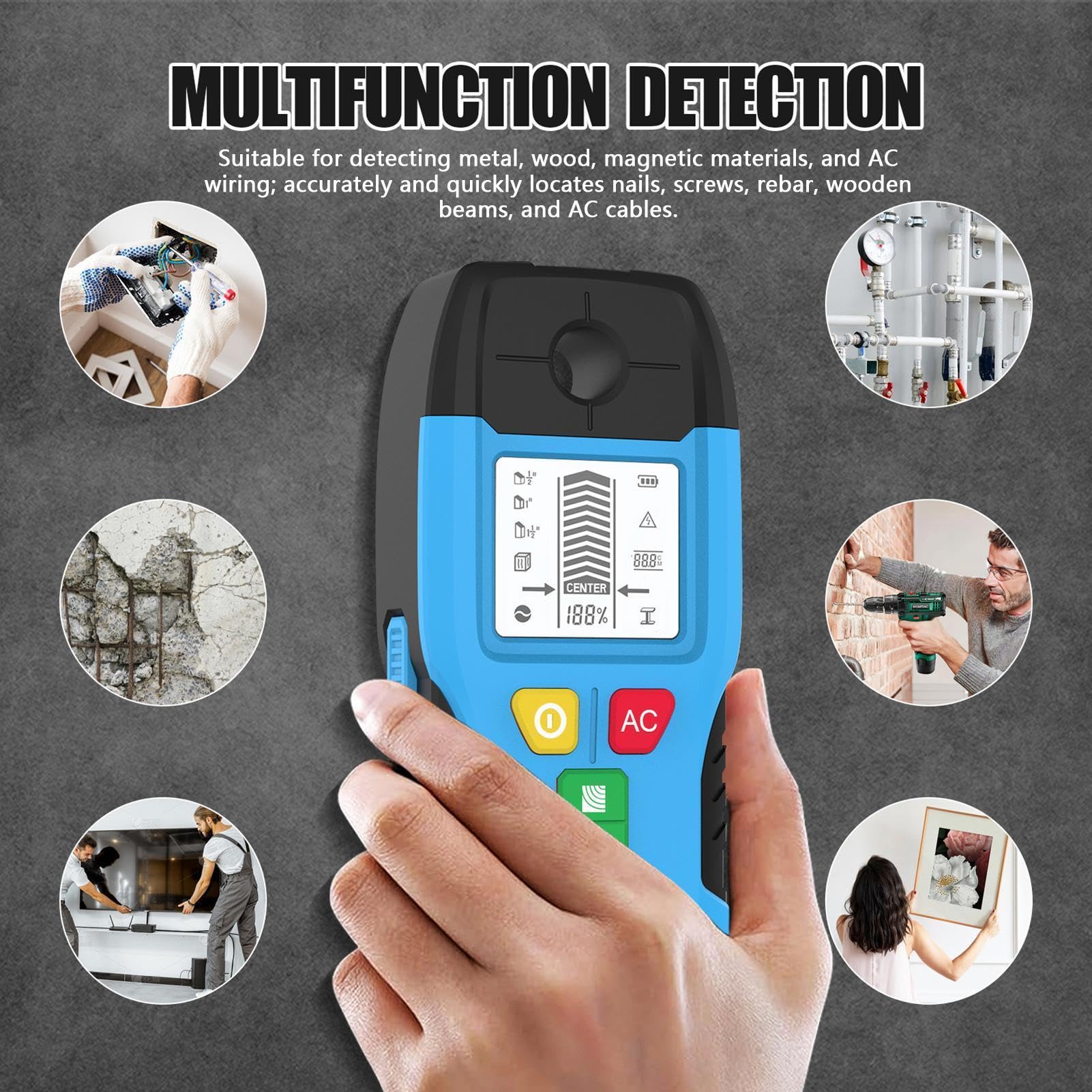 Scanner LCD multifunzione ad alta precisione portatile Stud Finder