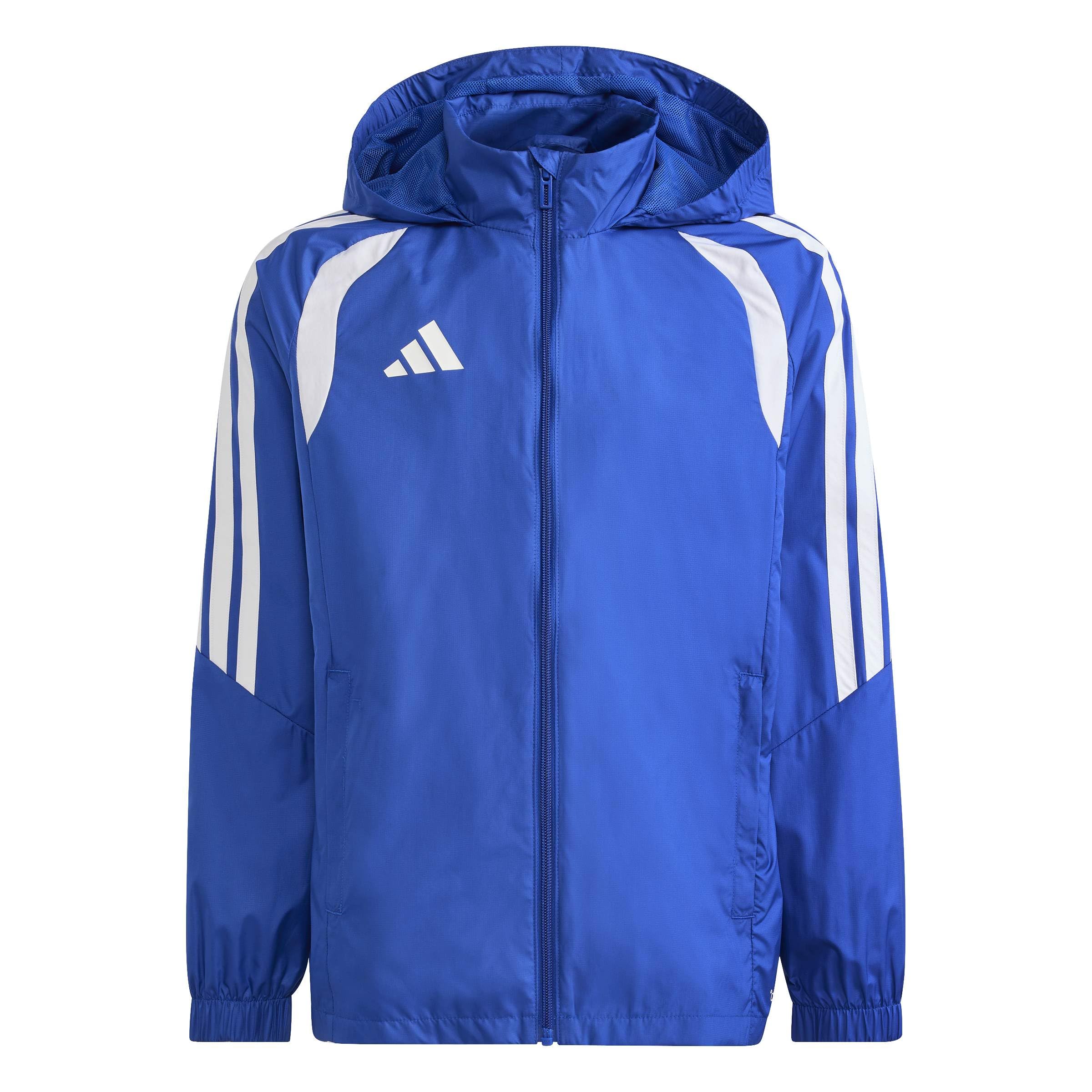 Adidas Junior Tiro League Hooded Windbreaker Blue/White Size 26