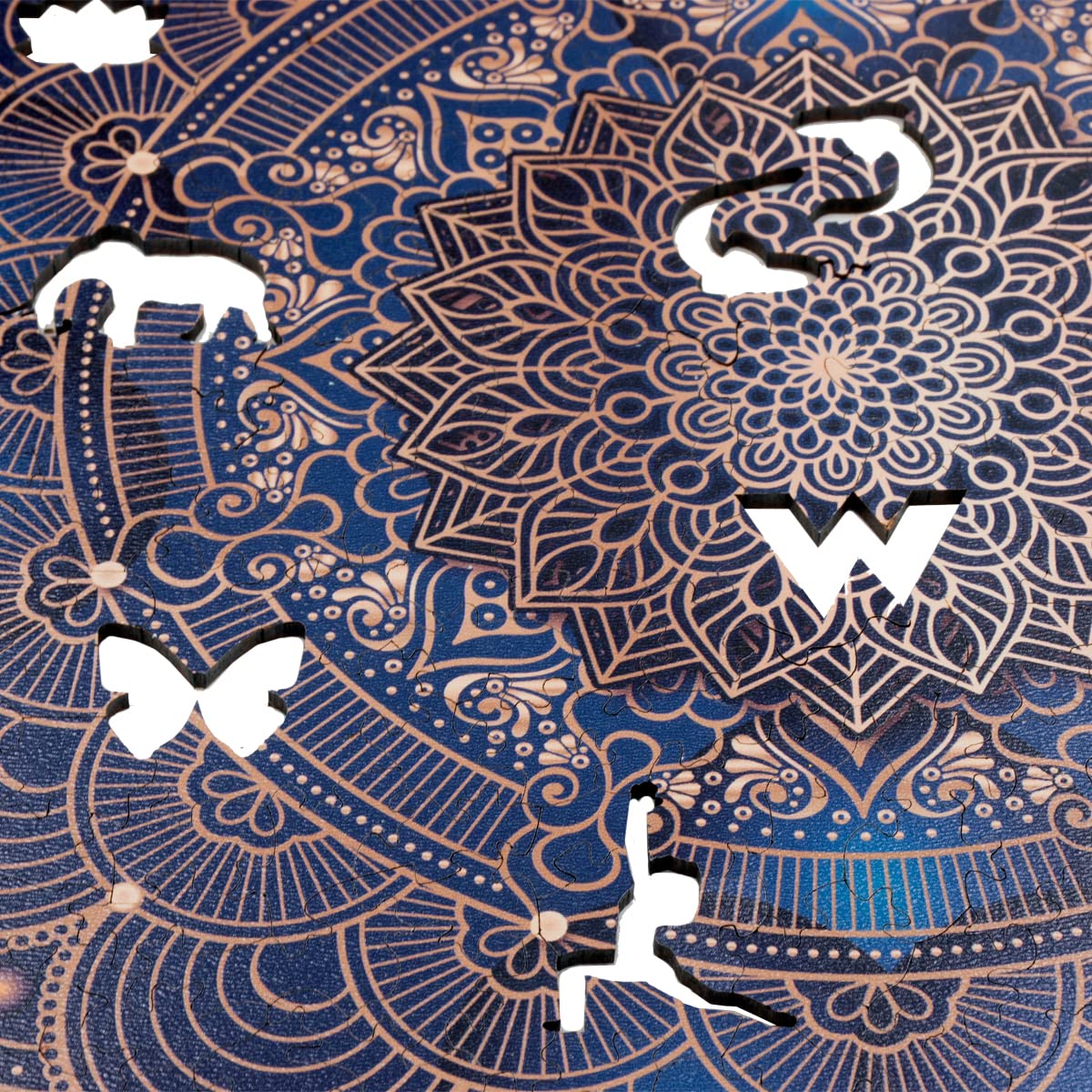 Holzpuzzle Mandala Holzpuzzle Für Erwachsene Wooden Puzzle Holzpuzzles Perfekt Geschenkidee für Erwachsene 418 Teile, 37x37cm (Luxury Mandala, A2, XXL)