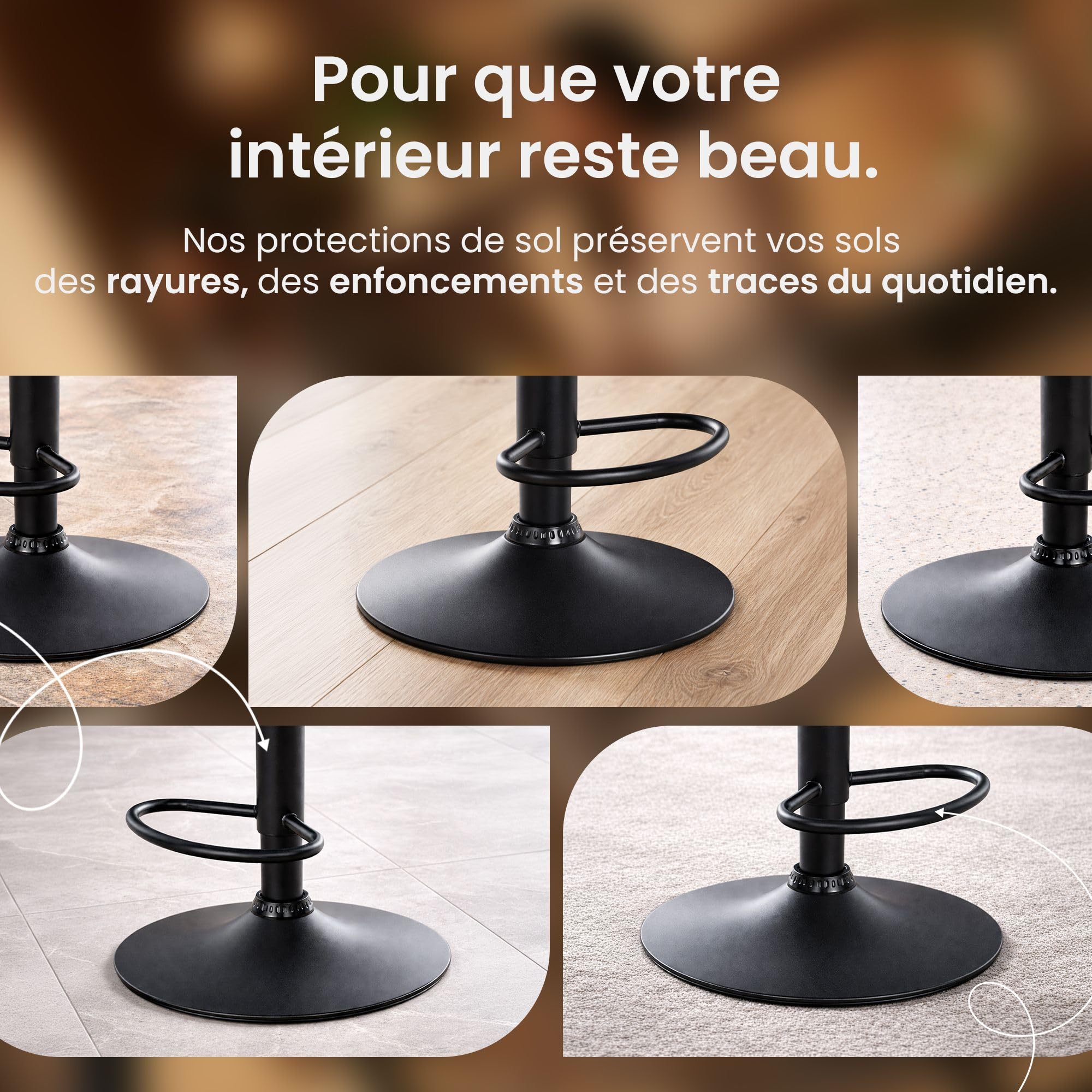 CLP Tabouret de Bar Mapun, Chaise de Bar reglable en Hauteur et pivotante a 360 degres, rembourree, Structure Metallique pour Cuisine, ilot, Couleur:crème, Matériel:Tissu