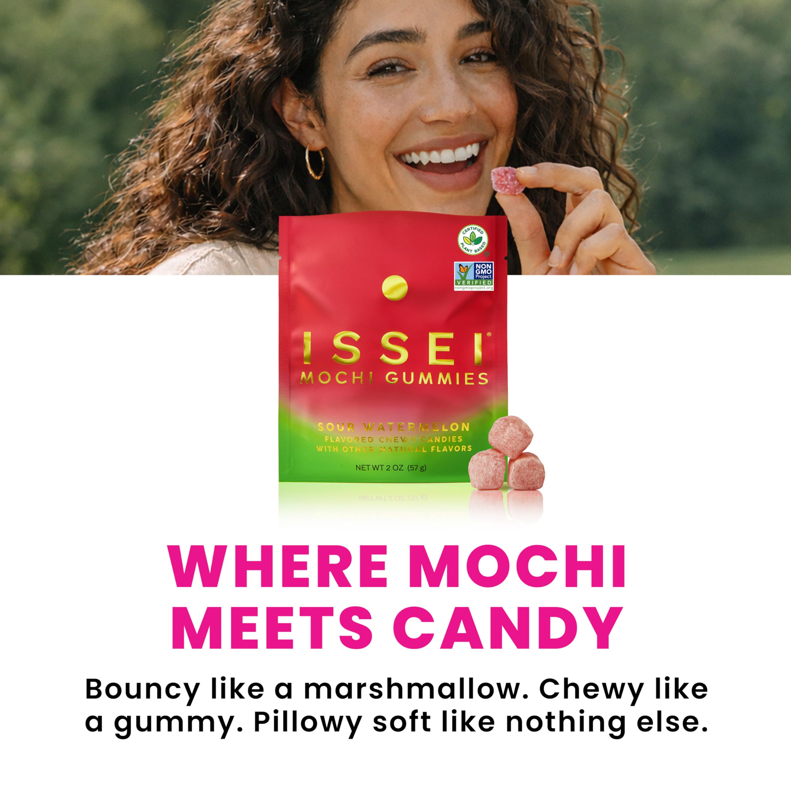 Amazon.com : ISSEI Strawberry Mochi Gummies | Dye-Free Candy with