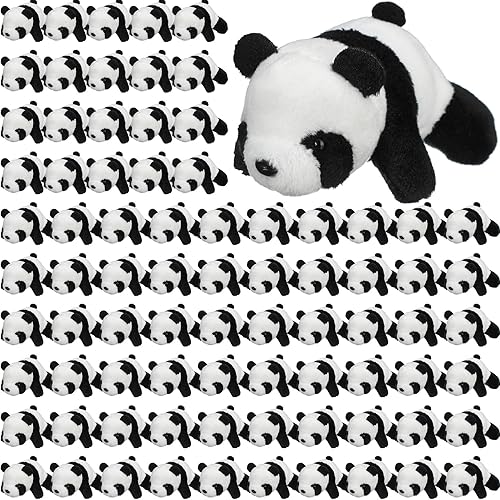 Sotiff 80 piezas de peluche de oso panda de 4 pulgadas, mini animales de peluche pequeños y suaves, regalos de fiesta de safari en la selva, premios