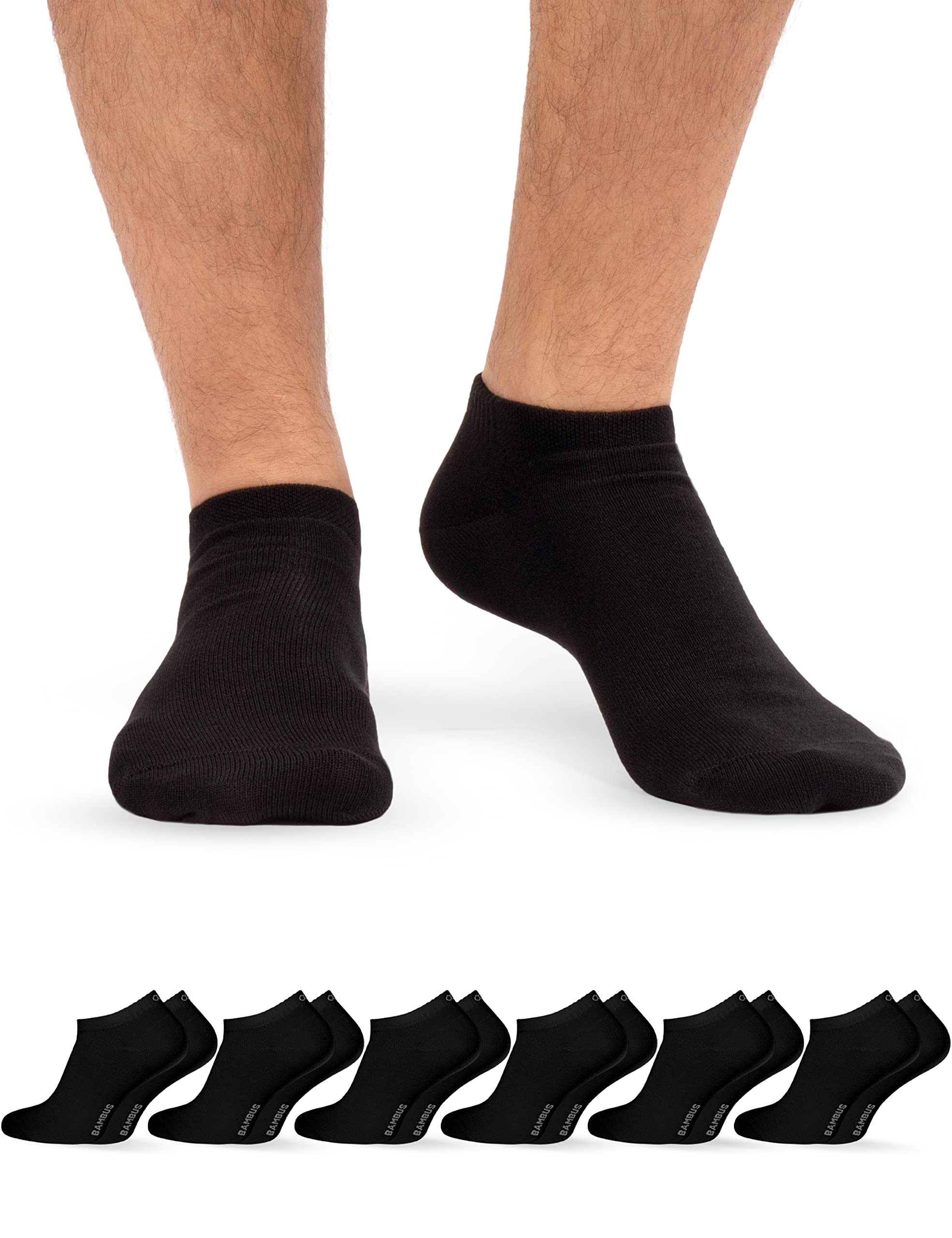 OCERA BAMBUS Sneaker Socken Damen & Herren Sneaker Socken - 6 Paar -  Atmungsaktive Sneakersocken aus Bambusfasern - Geruchshemmende Anti Schwei Socken  Sneaker - Schwarz 35/38 : Amazon.de: Fashion