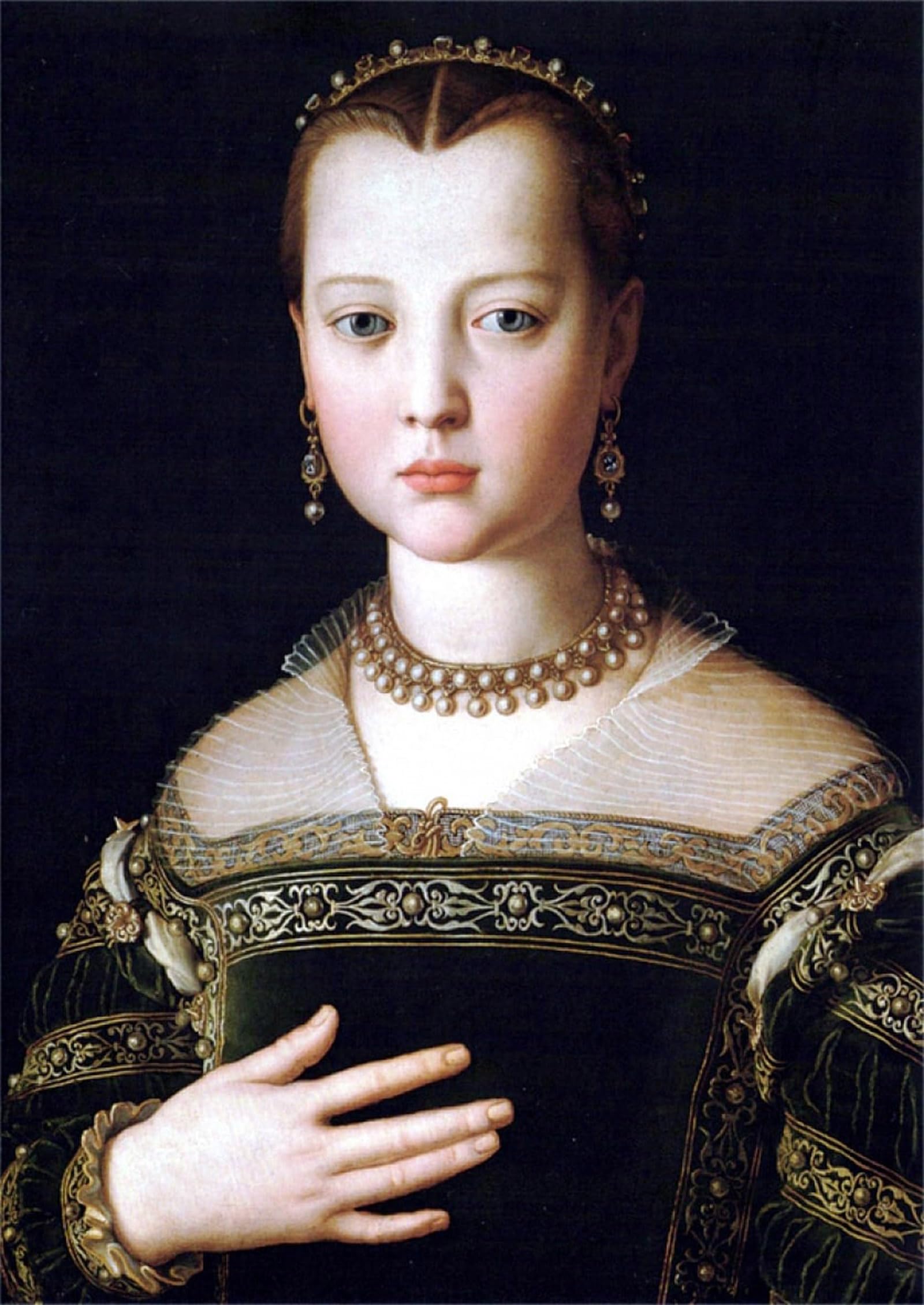 HRJUBWREE Famous Paintings Pictures Artwork Picture Maria De Medici by Agnolo Bronzino Photo Wall Print for Home Decor 60x90cm