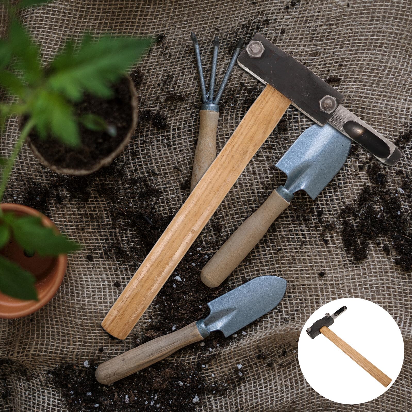 Herramienta de Plantación Multifuncional Martillo Perforador para Inoculación de Hongos Troncos Compatible con Shiitake y Oreja de Ergonomía Antifatiga para Jardines Interiores