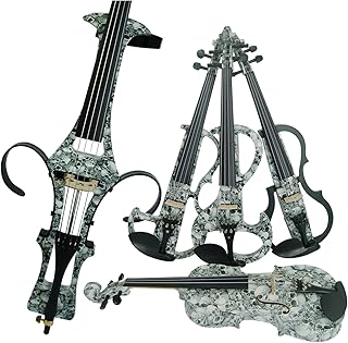 Aliyes Wood Electric Violin Full Size 4/4 Advanced Intermediate Electric Silent Violin Kit With Case,Bow,Rosin,headphones,Shoulder Rest,Strings(ALDSG-1312)