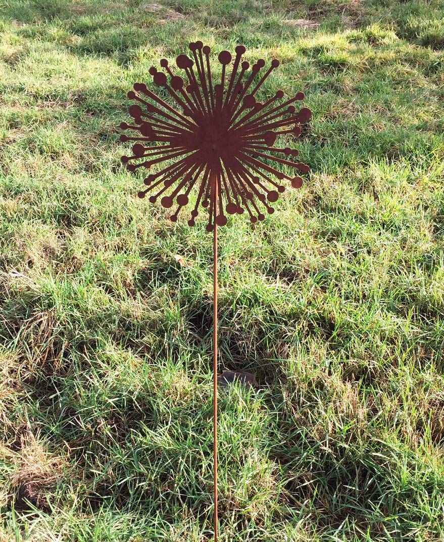 Gartenstecker Pusteblume Aus Edelrost – Rustikale Gartendekoration Mit 30 Cm Blüte & 115 Cm Gesamthöhe | Handarbeit